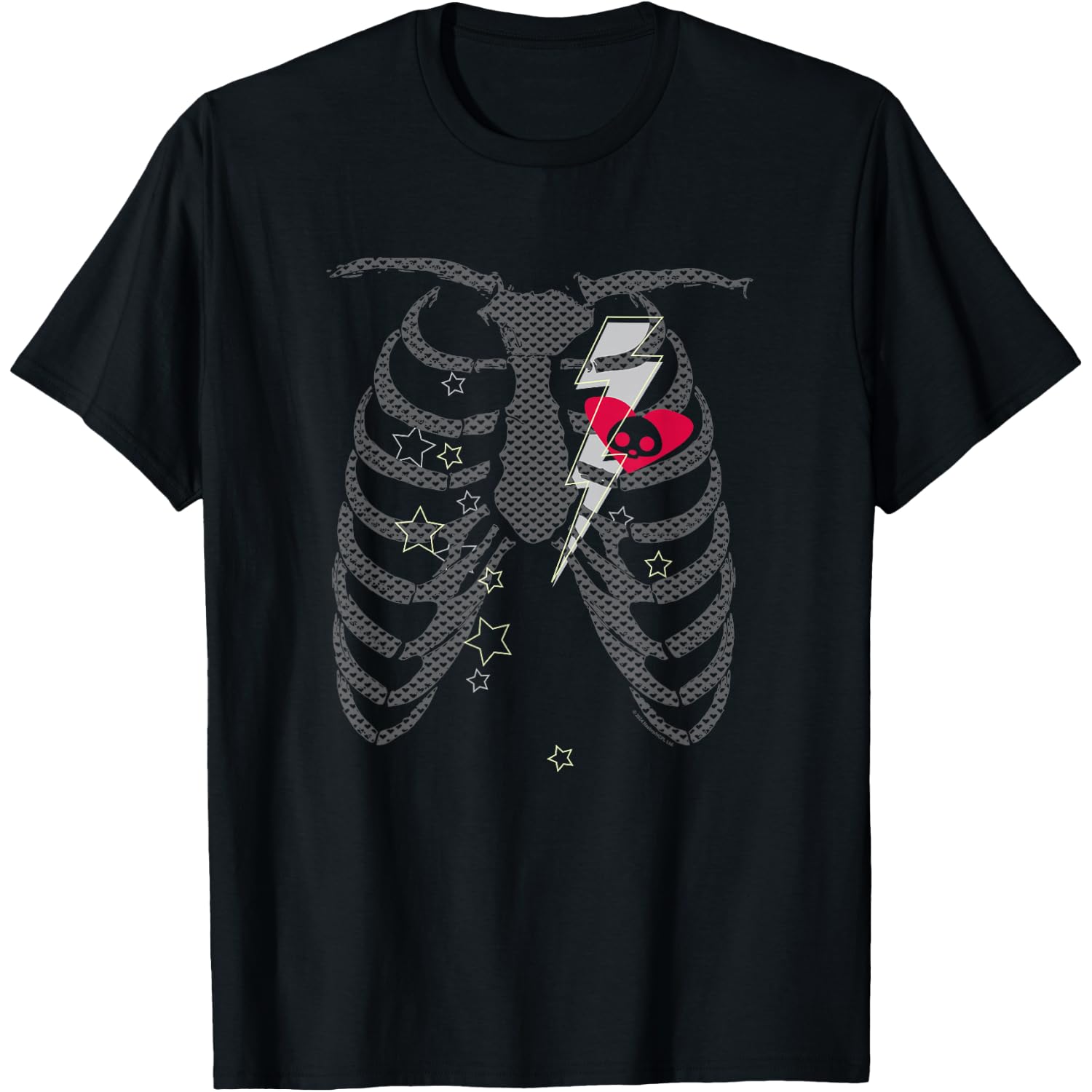 Skelanimals Vintage Faded Chest X-Ray Lightning Heart Logo T-Shirt
