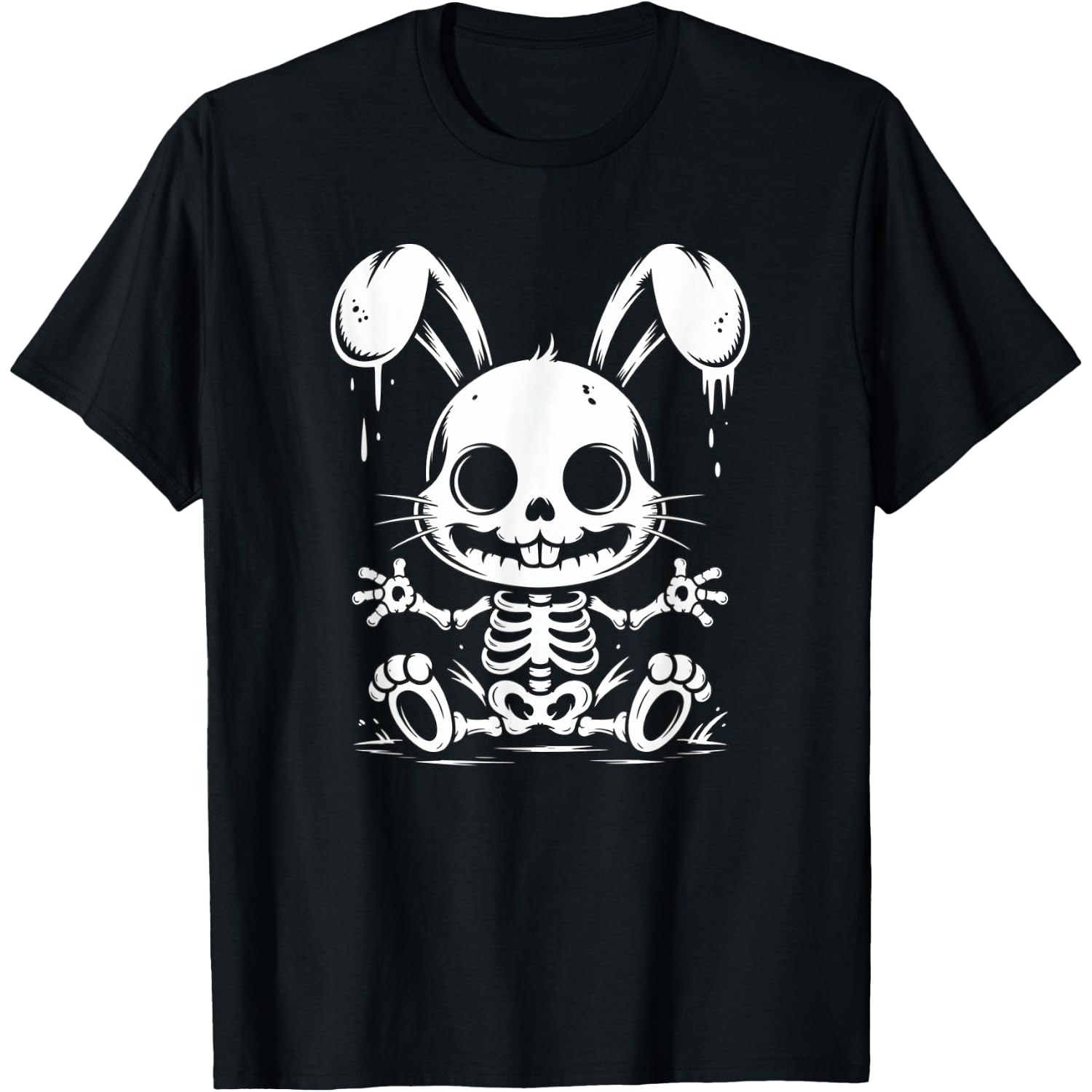 Skeleton Bunny Rabbit Skull Alt Goth Grunge Horror Aesthetic T-Shirt