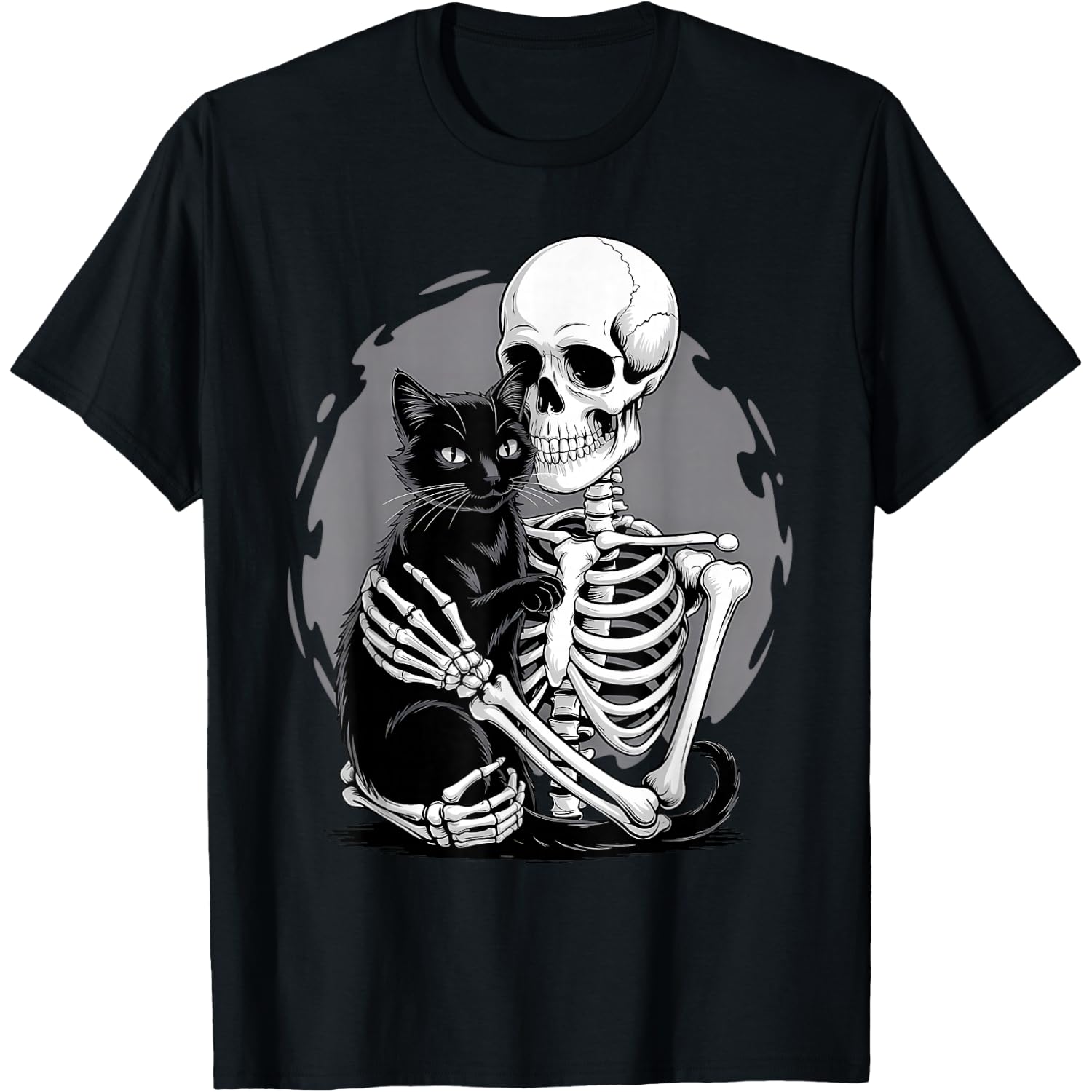 Skeleton Cat Skull Kitty Goth Cute Halloween Men Women T-Shirt