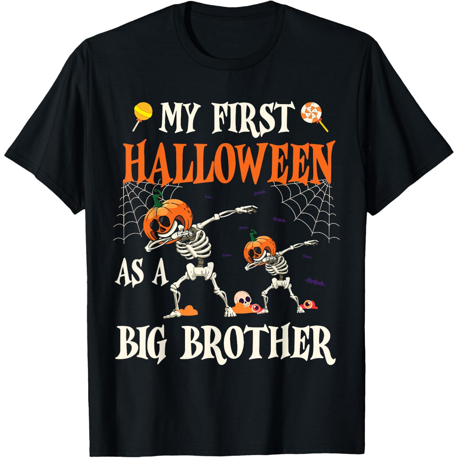 Skeleton Dabbin Together My First Halloween As A Big Brother T-Shirt