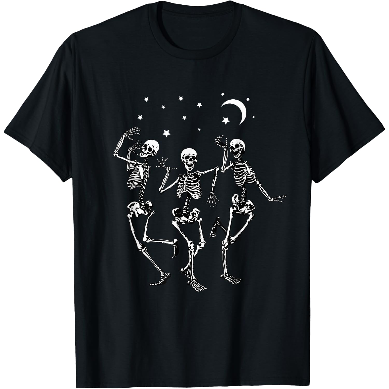 Skeleton Dancing Under The Moon Funny Happy Halloween T-Shirt