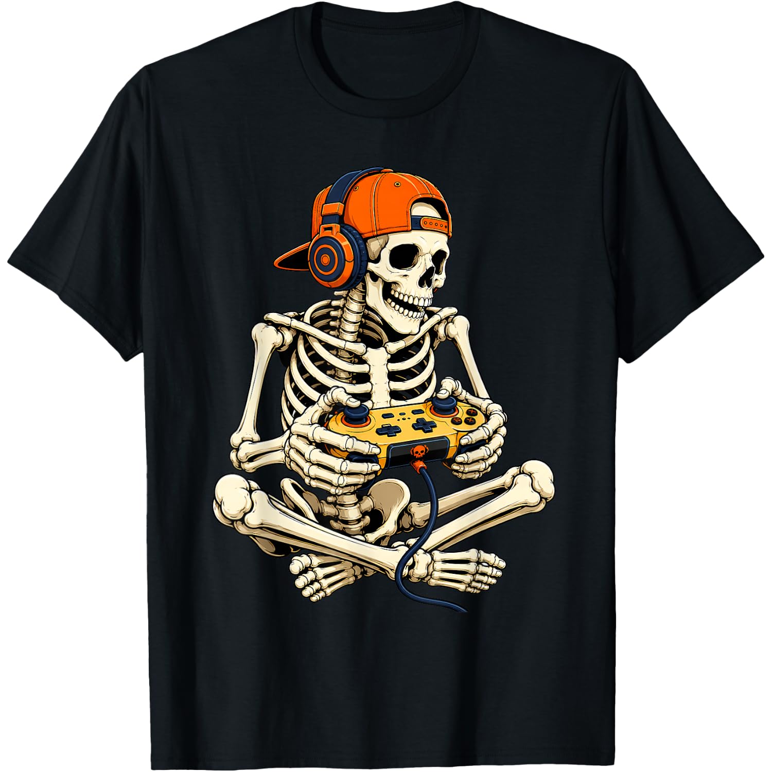 Skeleton Gamer Video Game Gaming Halloween Men Boys Kids T-Shirt