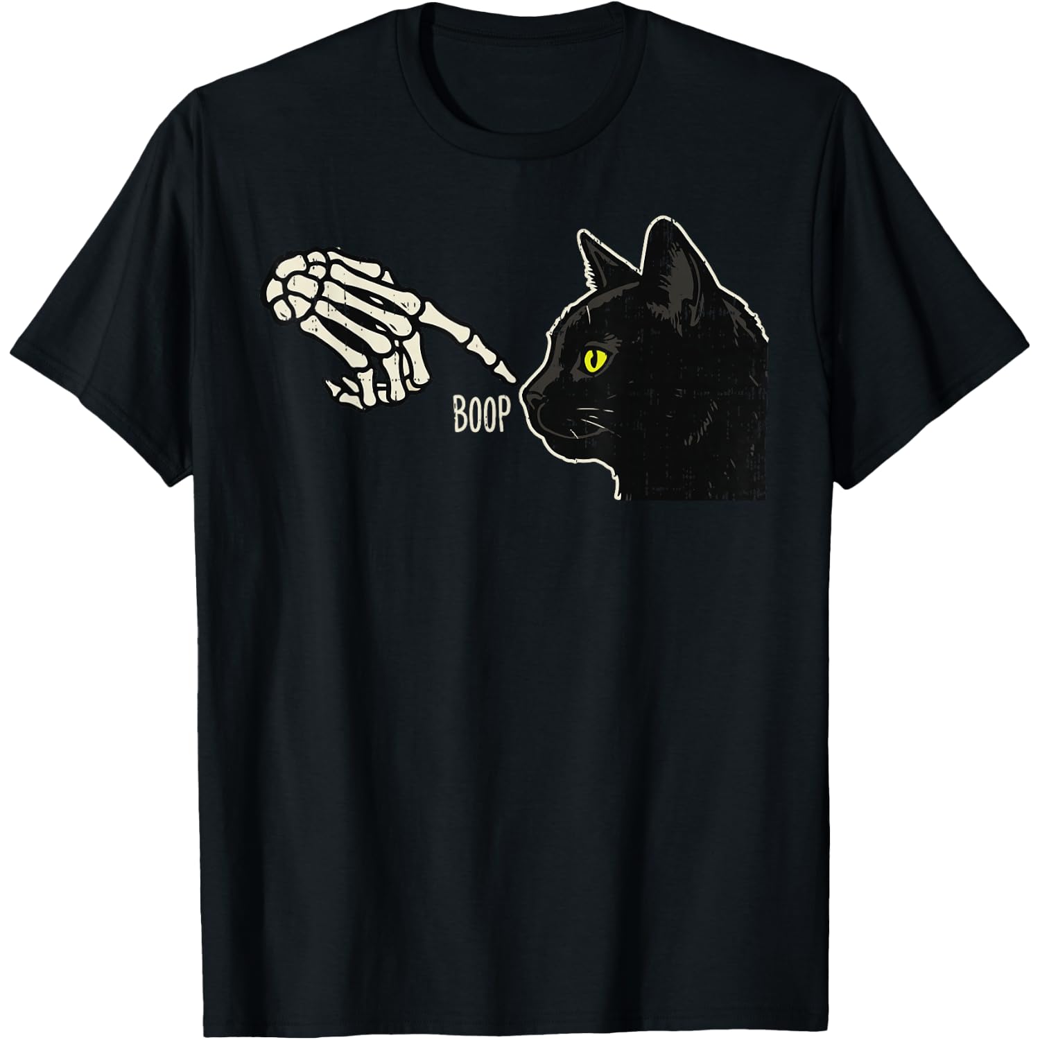 Skeleton Hand Cat Boop Halloween Funny Costume Women Men Kid T-Shirt