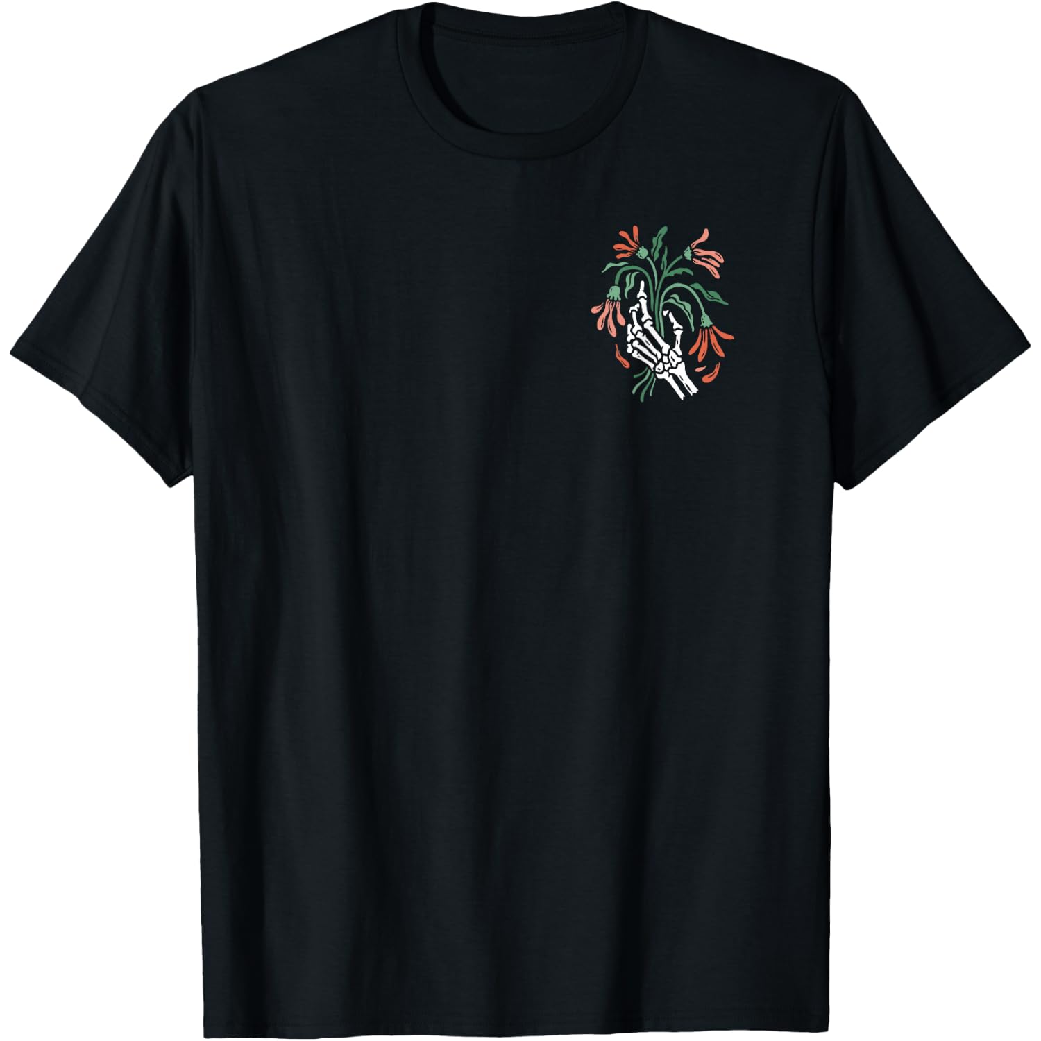 Skeleton Hand Holding a Dead Bouquet Bone T-Shirt