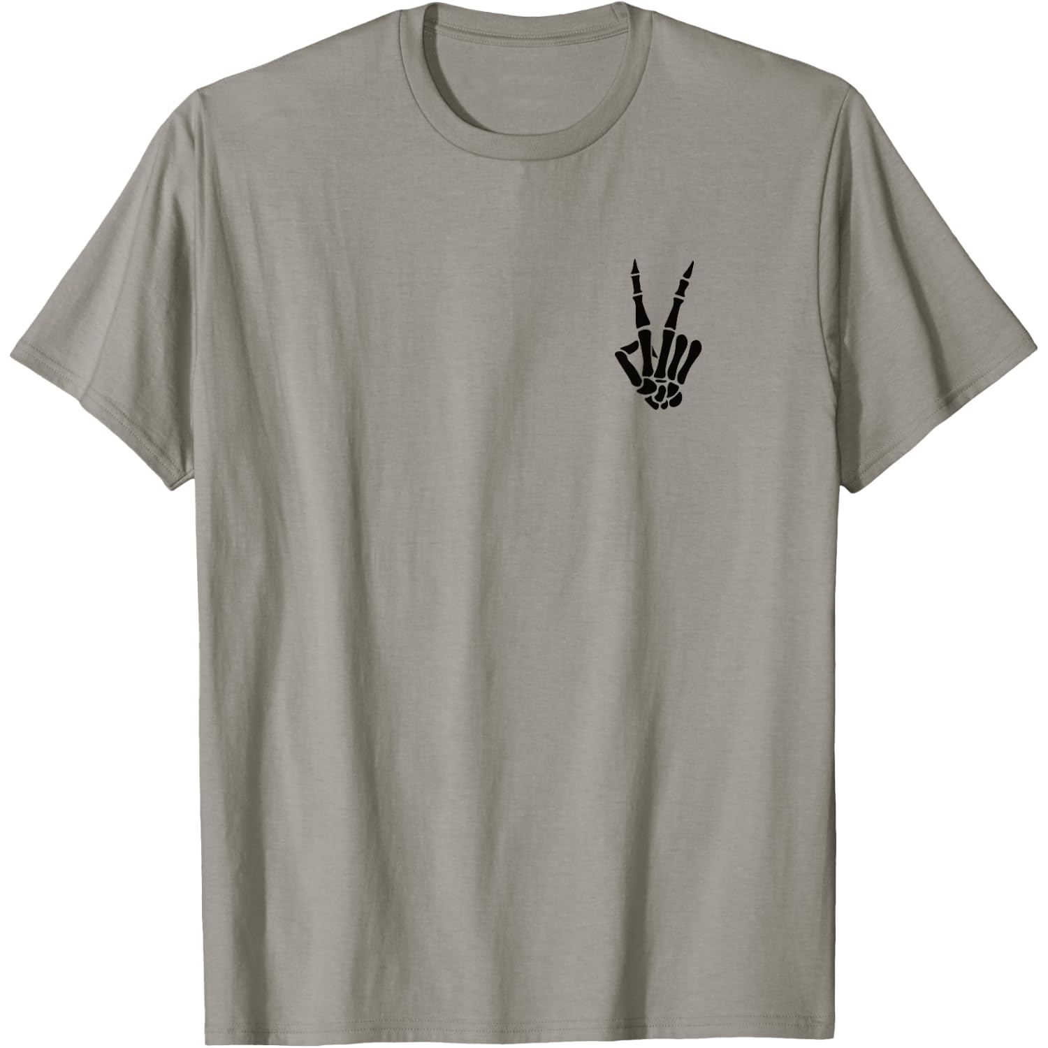 Skeleton Hand Peace Sign Bones Pocket Halloween Skeleton Tee T-Shirt