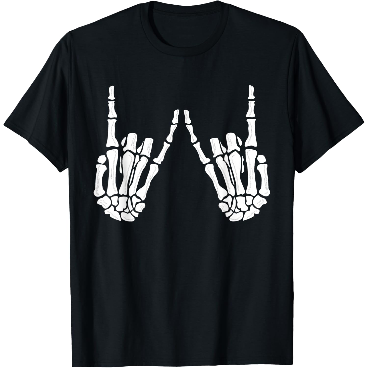 Skeleton Hands Gothic Rocker Hands Halloween Rock Music T-Shirt
