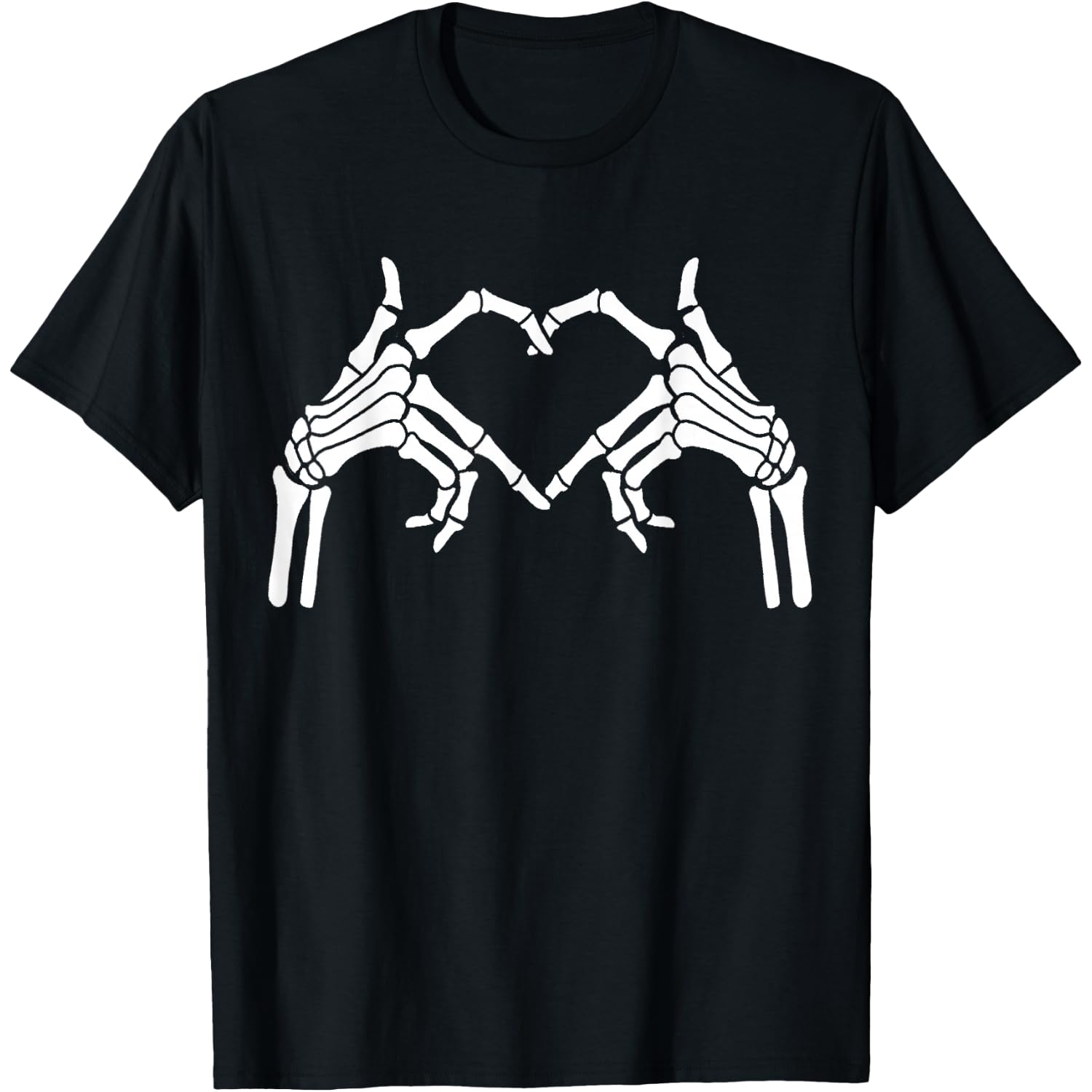Skeleton Hands Heart Sign Halloween Tops T-Shirt