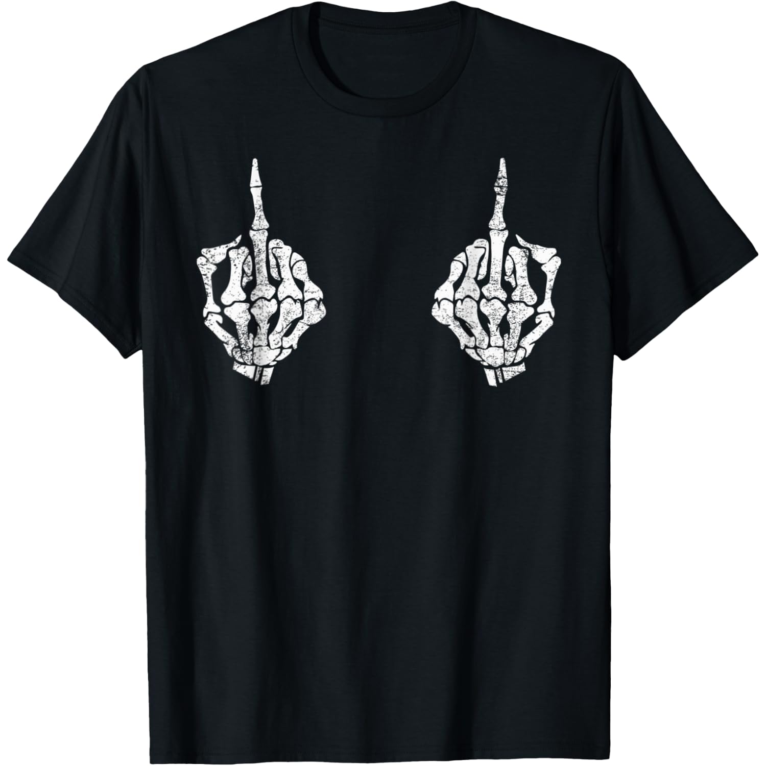 Skeleton Hands on Boobs Funny Spooky Halloween Vintage T-Shirt