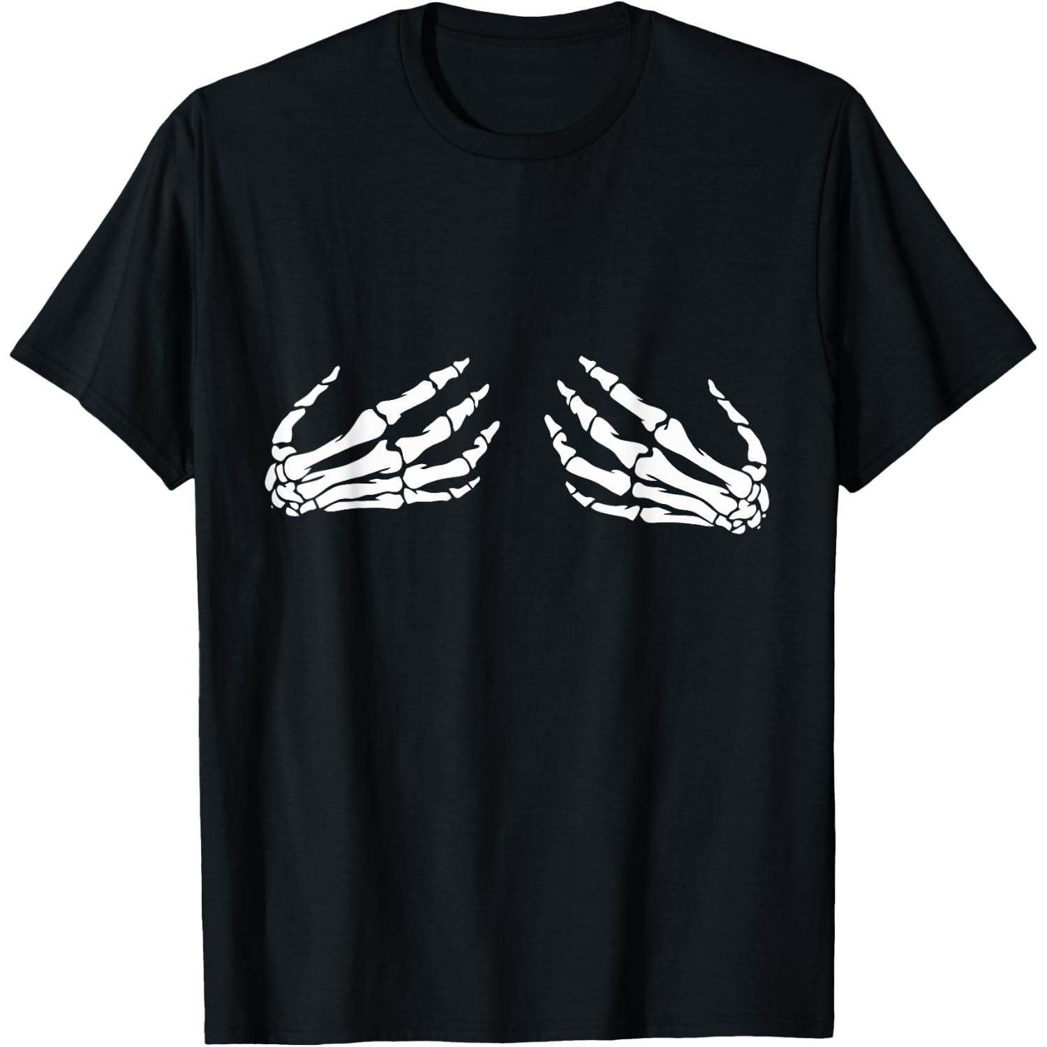 Skeleton Hands Over Boobs Amazing Halloween Costume T-Shirt