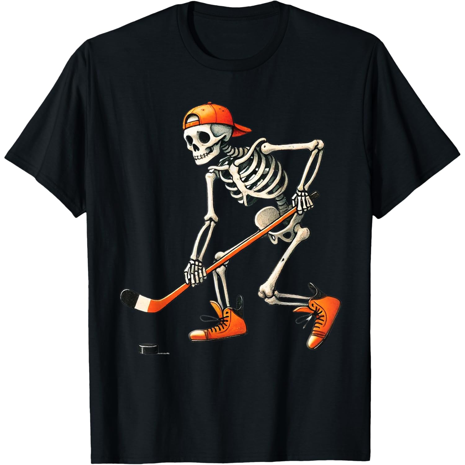 Skeleton Hockey Halloween Costume Sport Men Boys Kids Tee T-Shirt