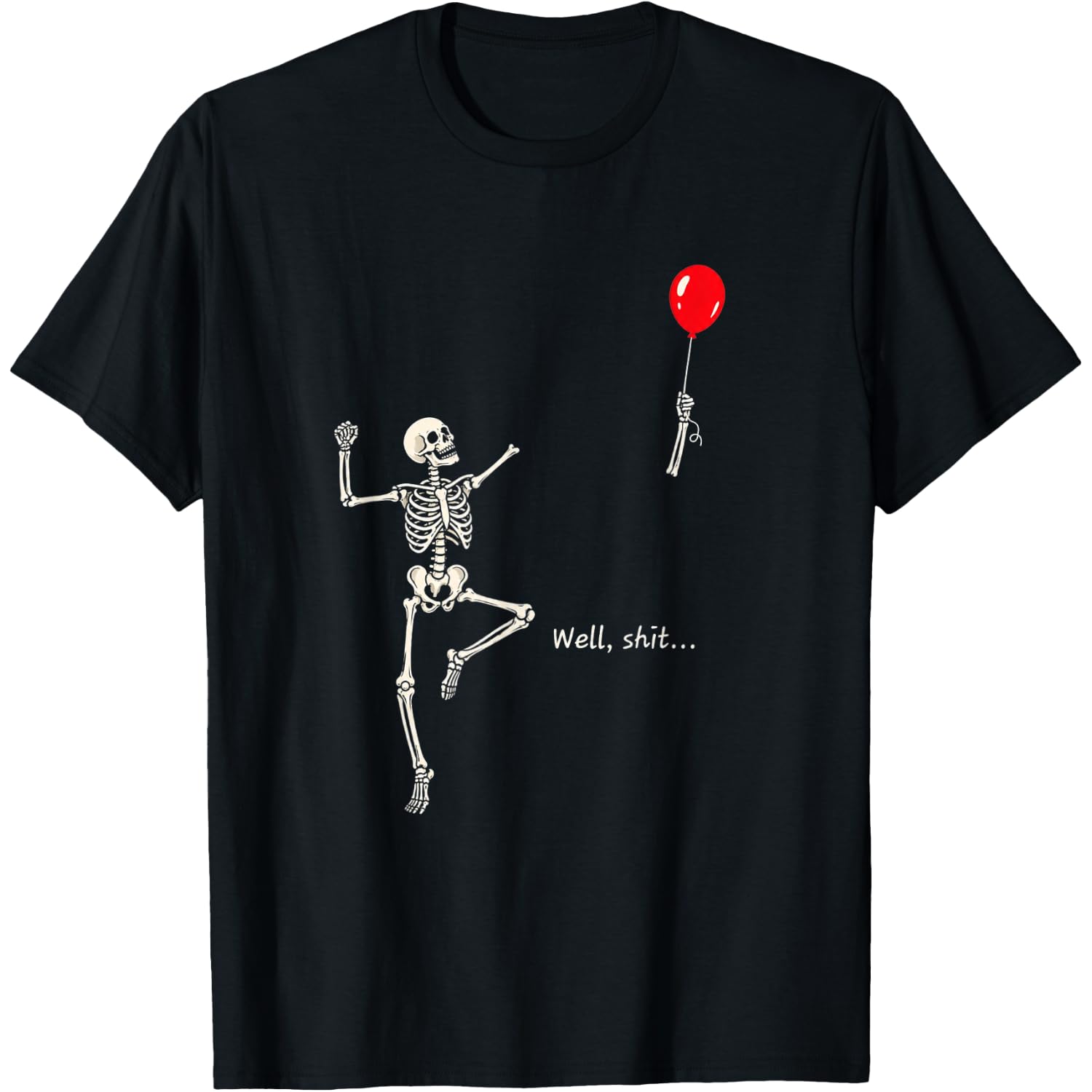 Skeleton Lost Balloon Retro Funny Saying Halloween T-Shirt