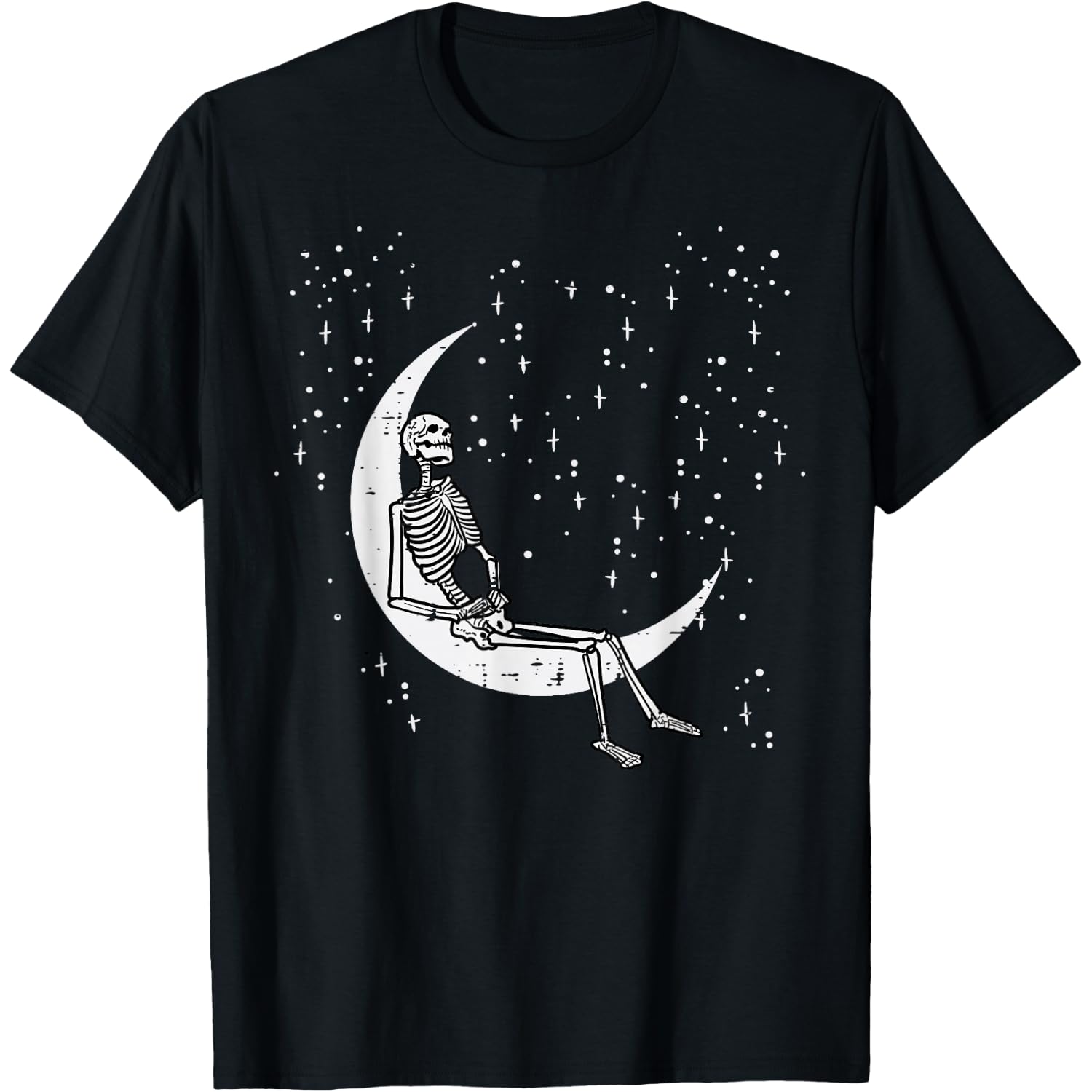 Skeleton Moon Goth Halloween Costume Women Girls Kids Men T-Shirt