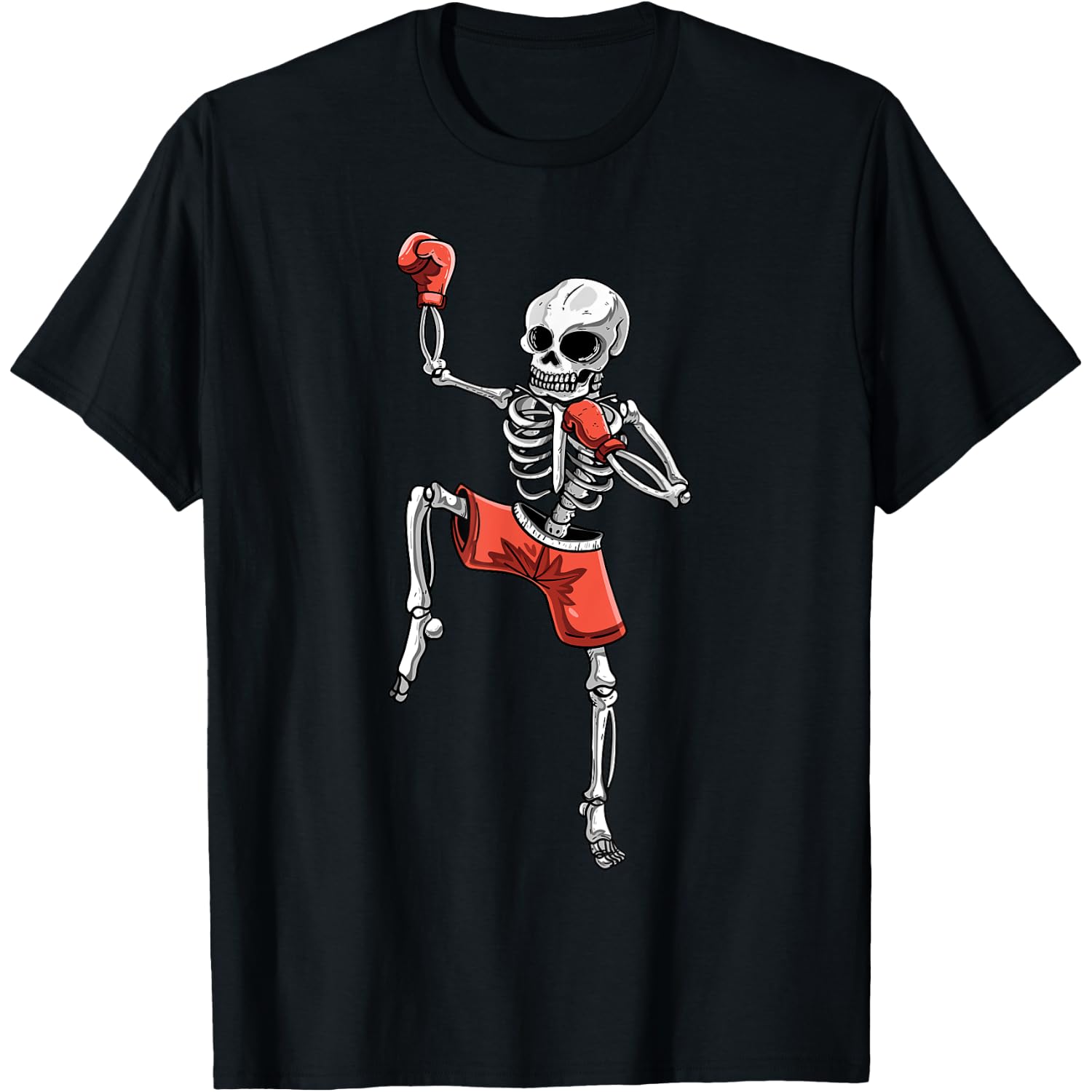 Skeleton Muay Thai Halloween Kickboxing MMA Fighter Costume T-Shirt