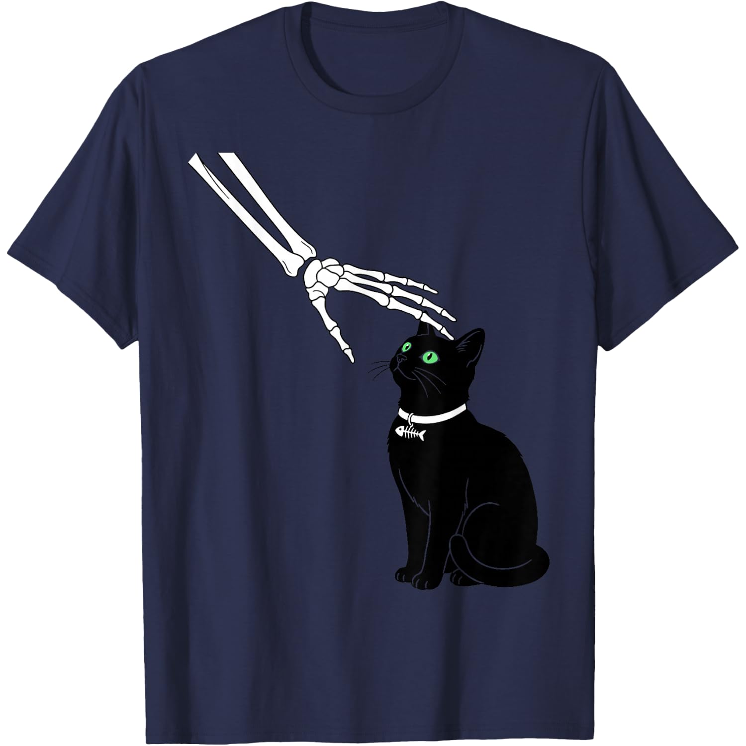 Skeleton Pet Cat Funny Spooky Halloween T-Shirt
