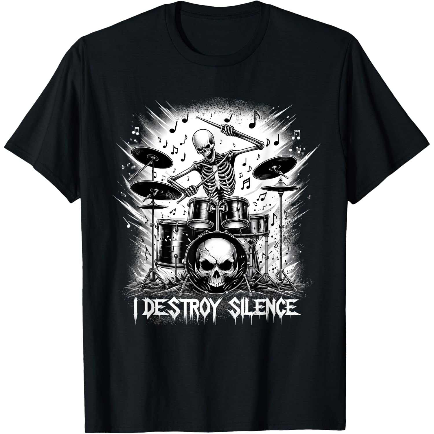 Skeleton Playing Drums - Drummer Costume Music Mens Boys T-Shirt