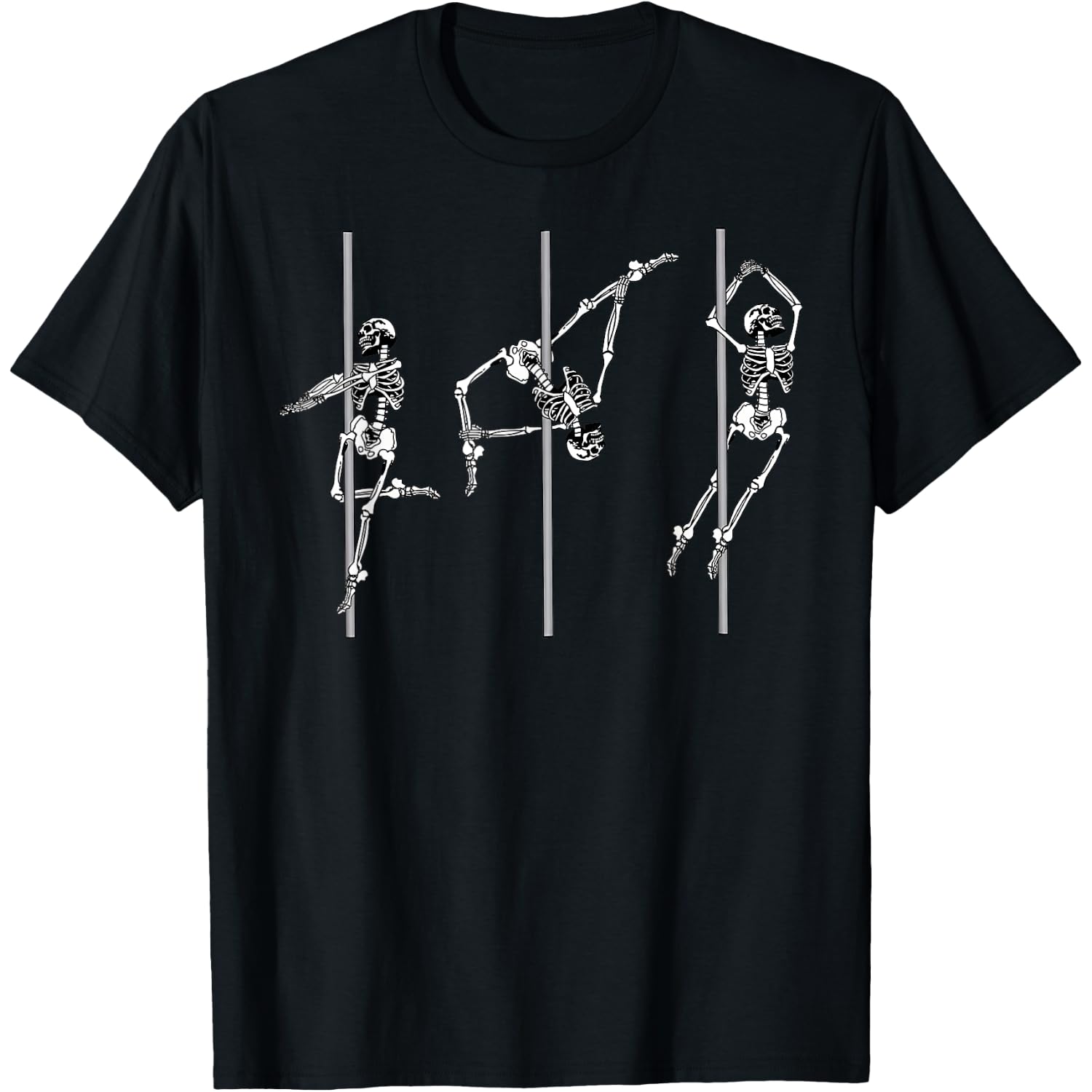 Skeleton Pole Dance Halloween Dancing T-Shirt