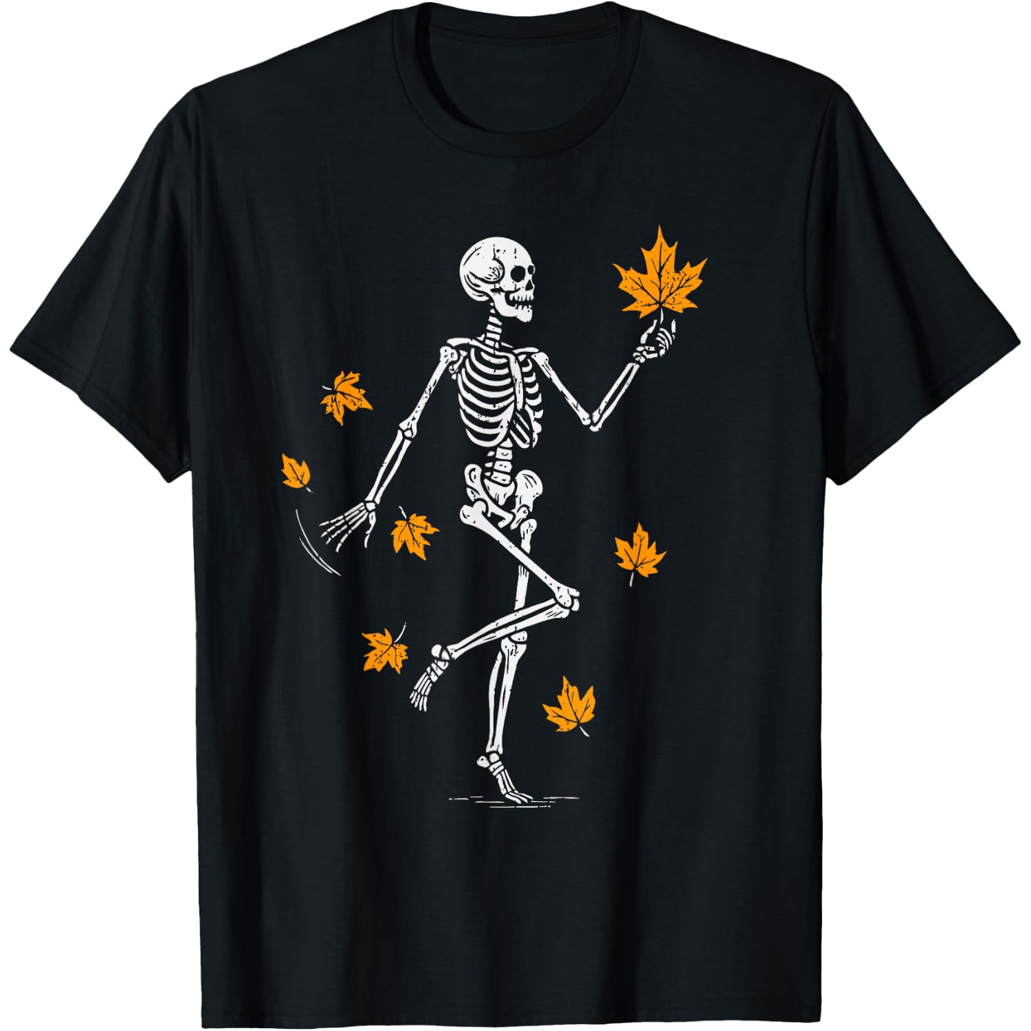 Skeleton Spooky Dancing Fall Halloween Thanksgiving Dance T-Shirt