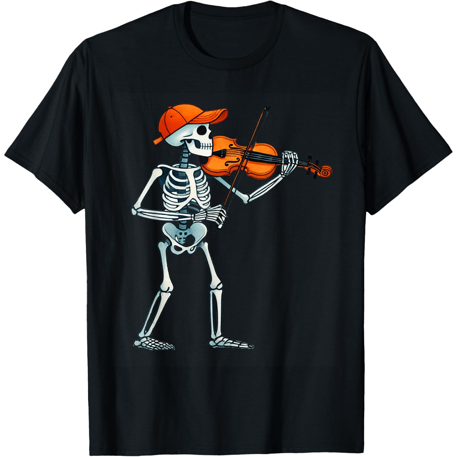 Skeleton Violinist Halloween Costume Violin Men Boys Kids T-Shirt