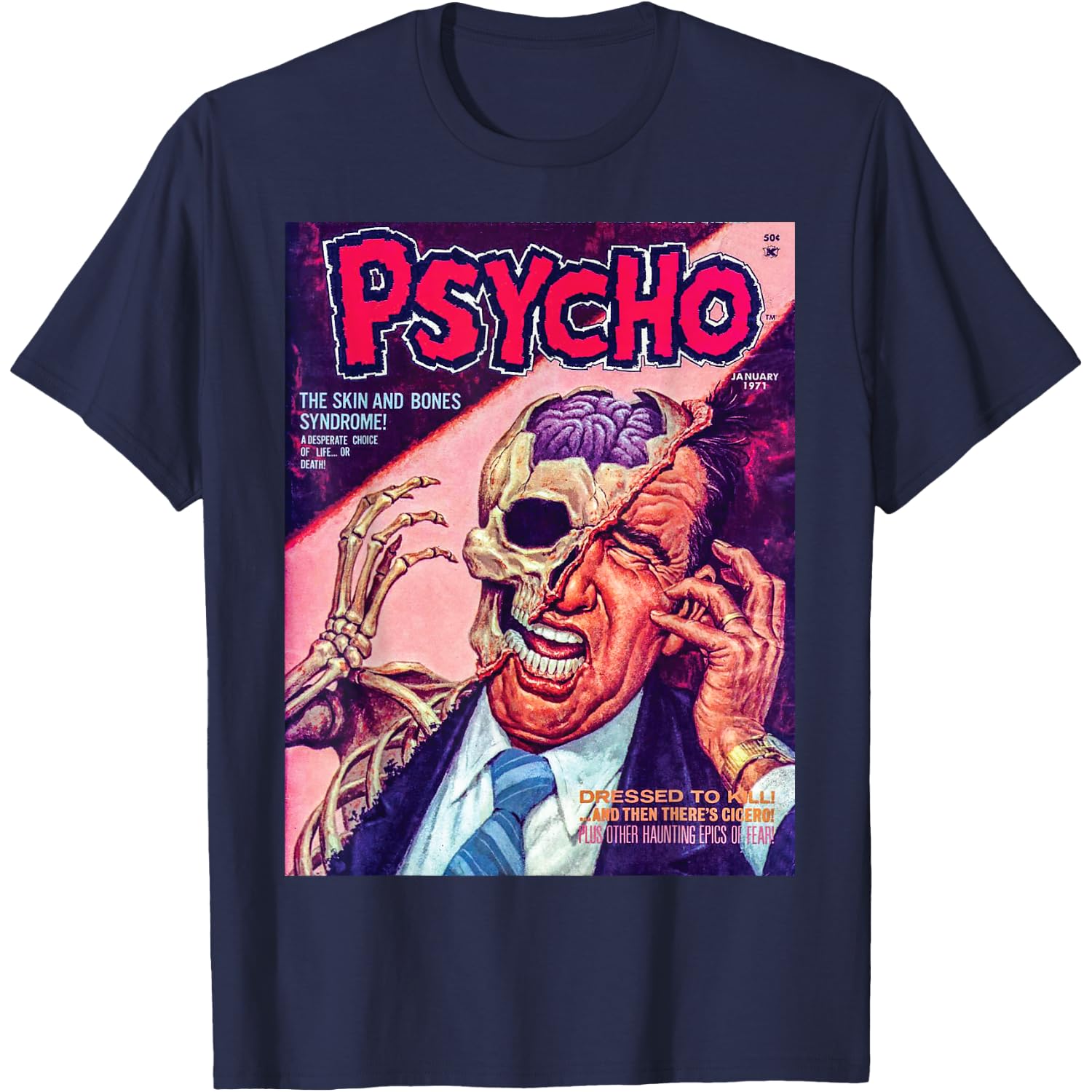 Skull Halloween Horror Vintage Comic Book Retro Funny Scary T-Shirt