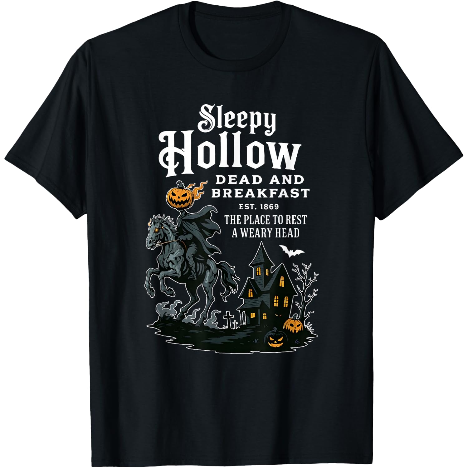 Sleepy Hollow Dead and Breakfast Est 1869, Vintage Halloween T-Shirt