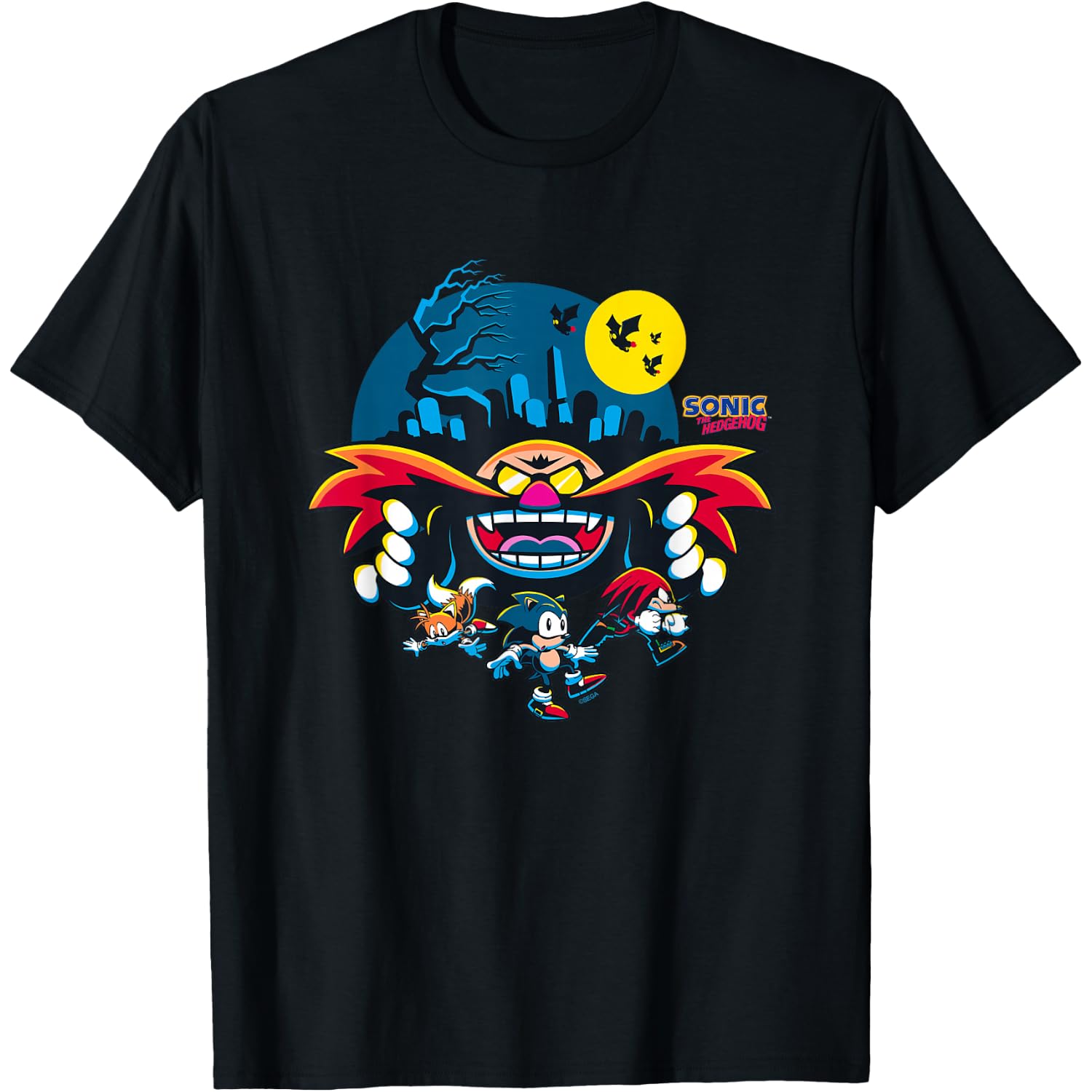 Sonic The Hedgehog Halloween Friends Haunted by Eggman T-Shirt