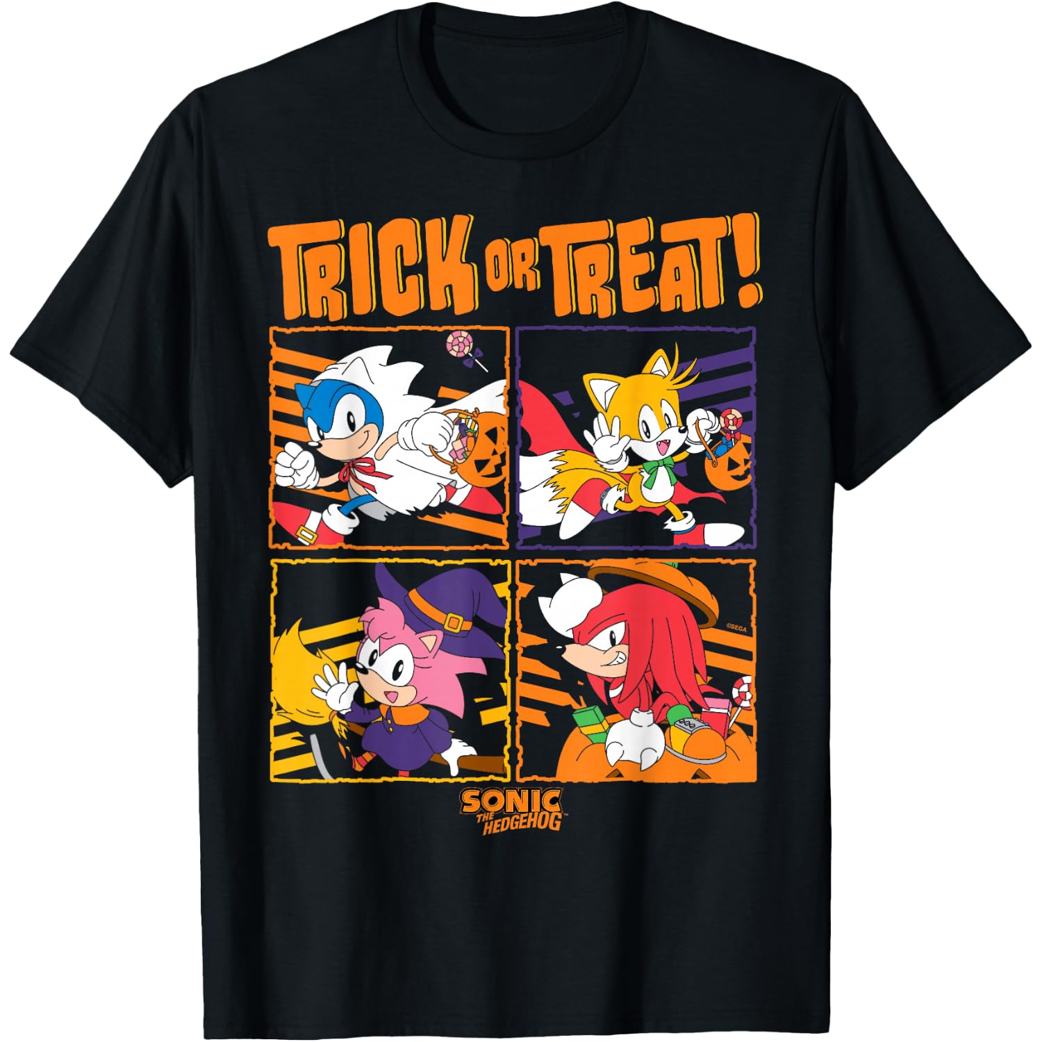 Sonic The Hedgehog Halloween Trick Or Treat Cute Disguises T-Shirt