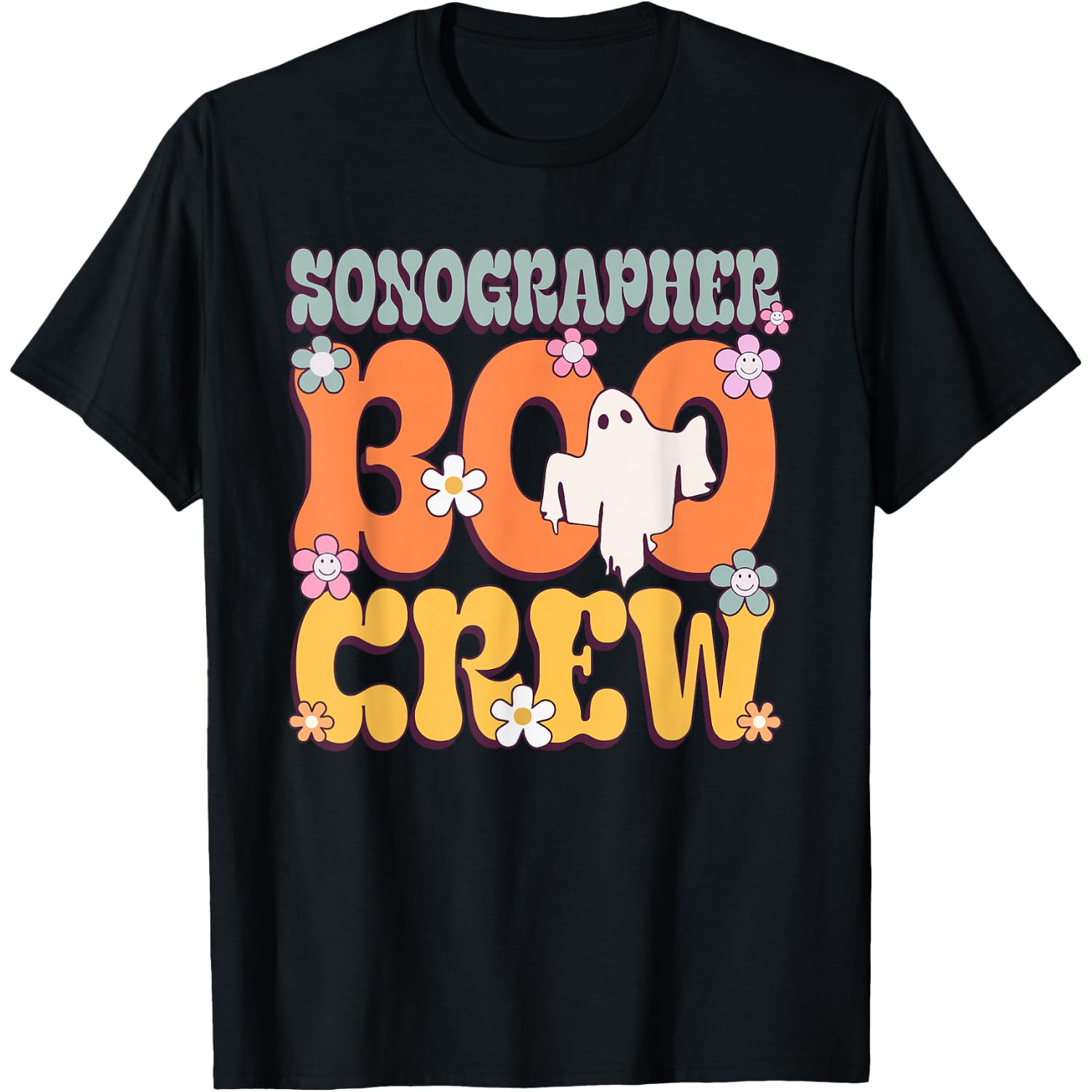 Sonographer Boo Crew Halloween Ghost T-Shirt