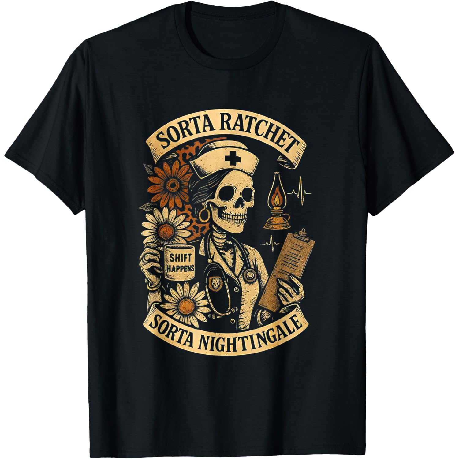 Sorta Ratchet Sorta Nightingale Skeleton Nurse Halloween T-Shirt
