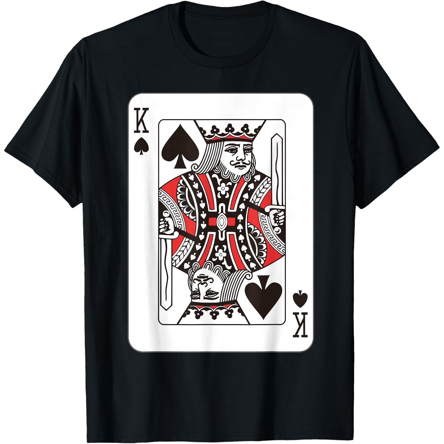 Spades Matching Halloween Costume King Playing Card K T-Shirt