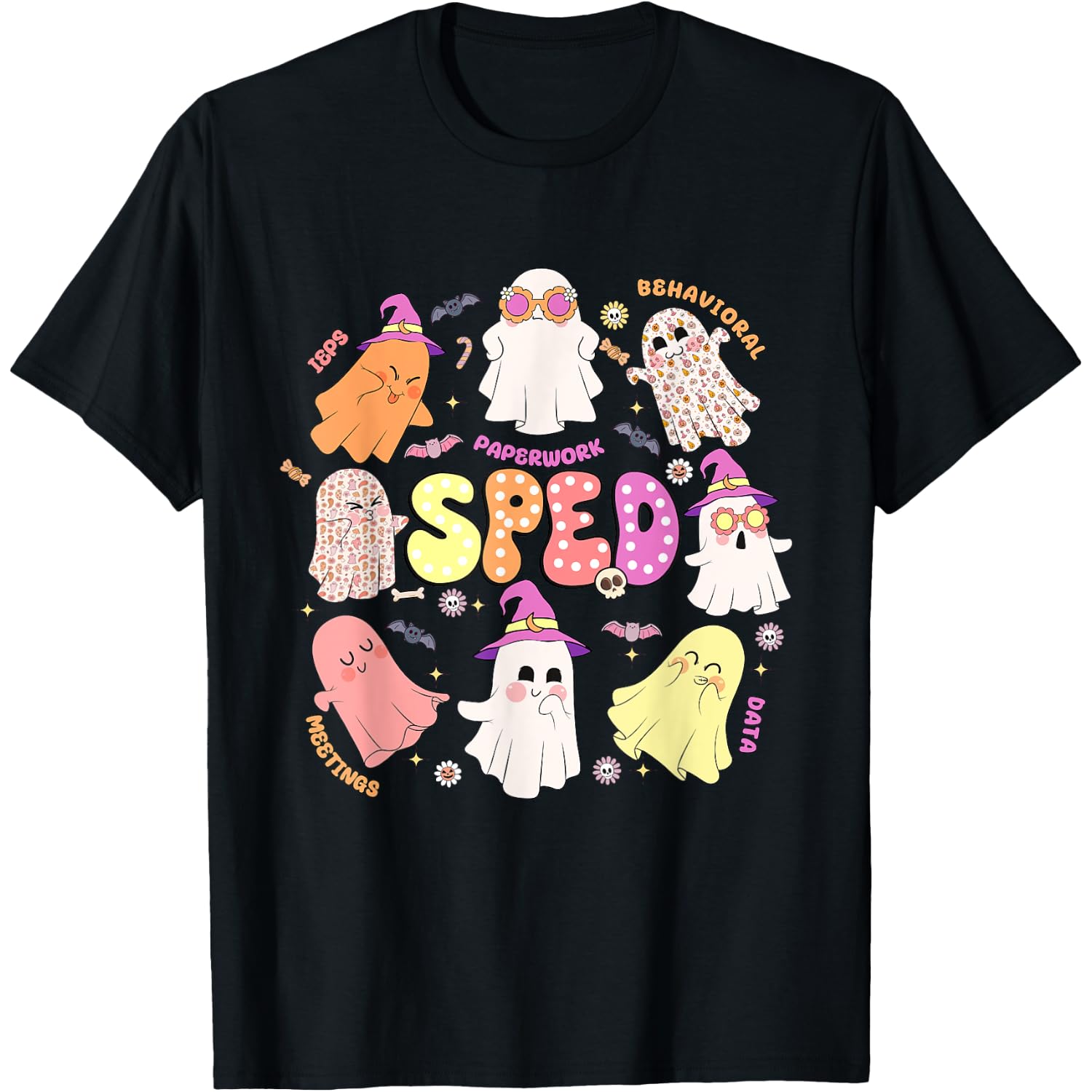 SPED Teacher Halloween Spooky Special Education Team Men Women Kids T-Shirt