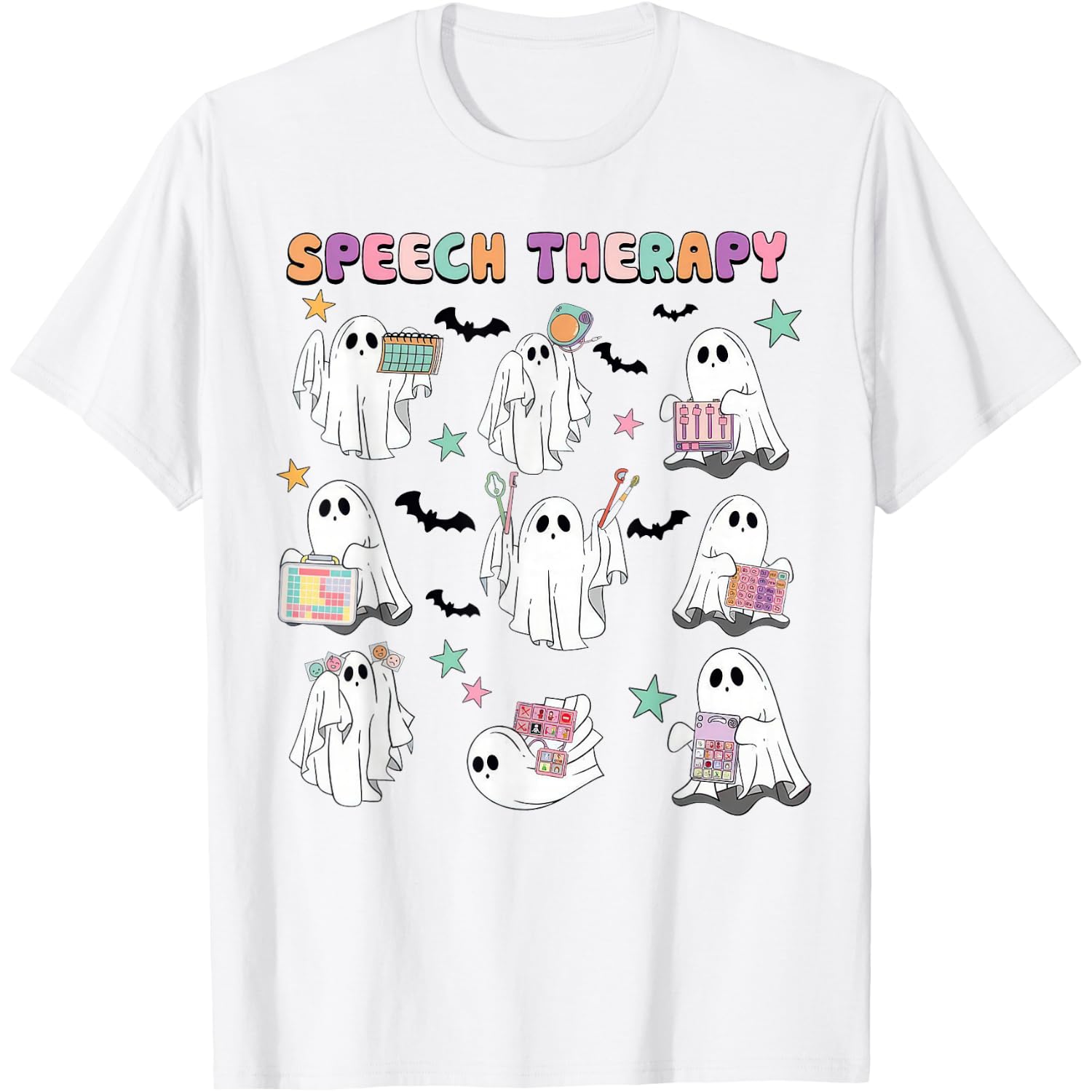 Speech Therapy Halloween Ghost Speech Language Pathologist T-Shirt