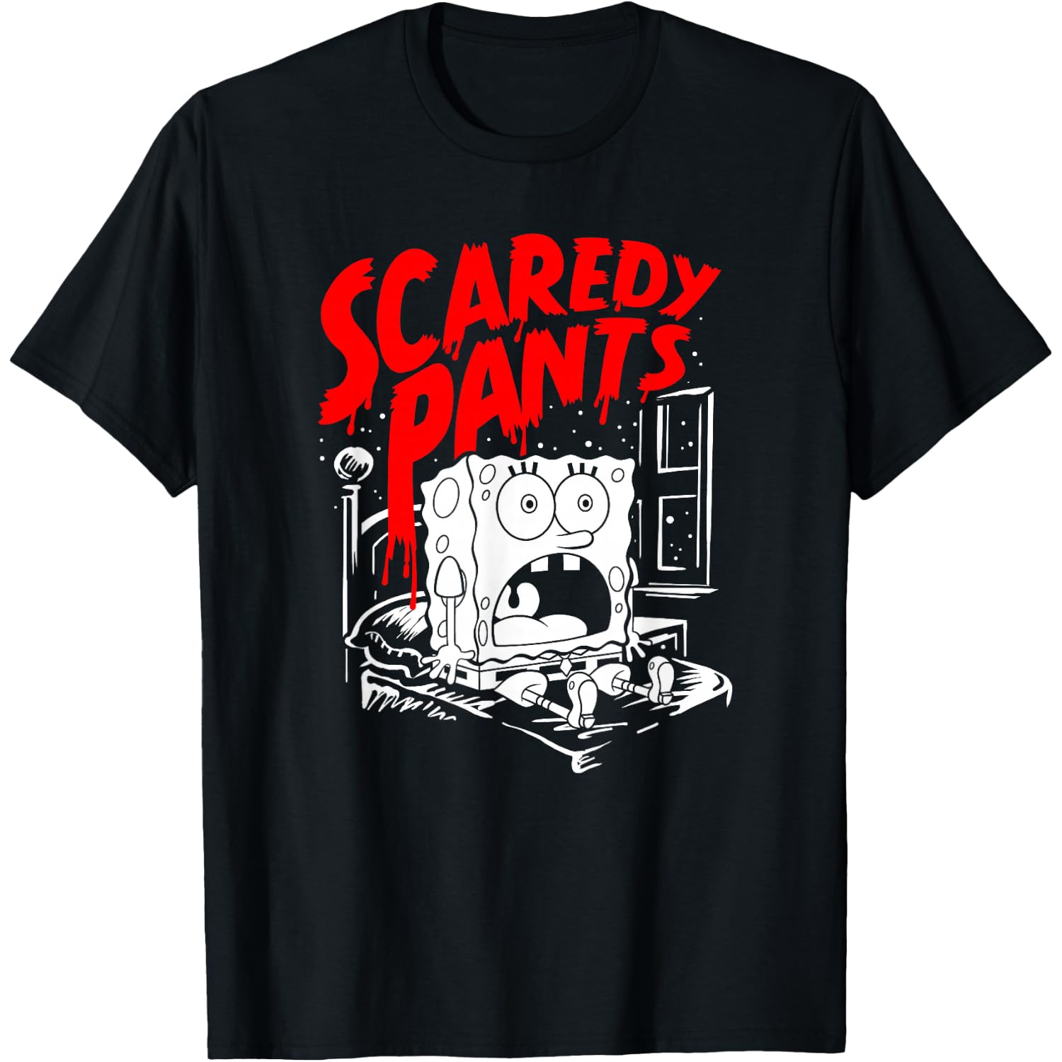 SpongeBob SquarePants Halloween Scaredy Pants Horrified T-Shirt