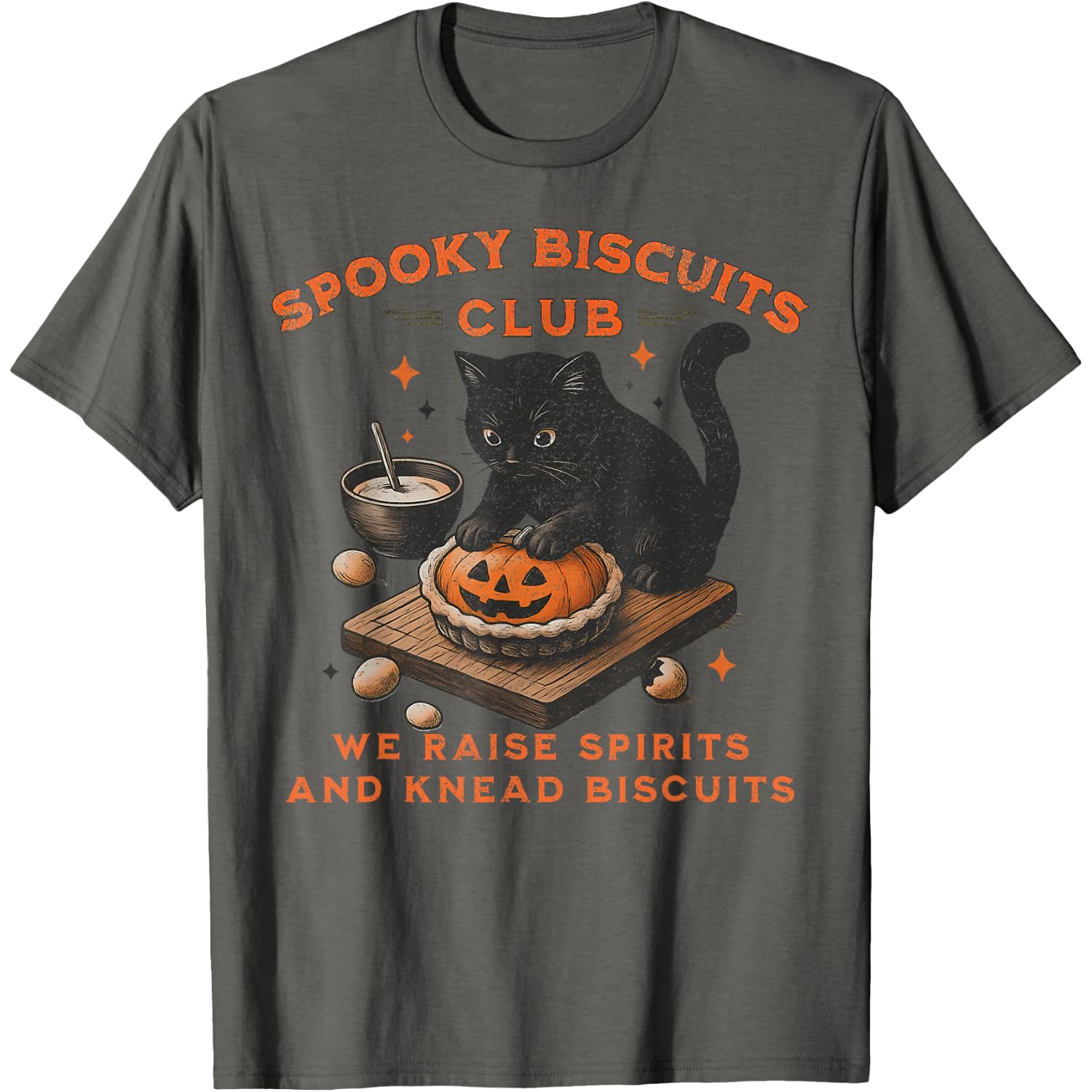 Spooky Biscuits Club Cat, Funny Halloween Baking Men Women T-Shirt
