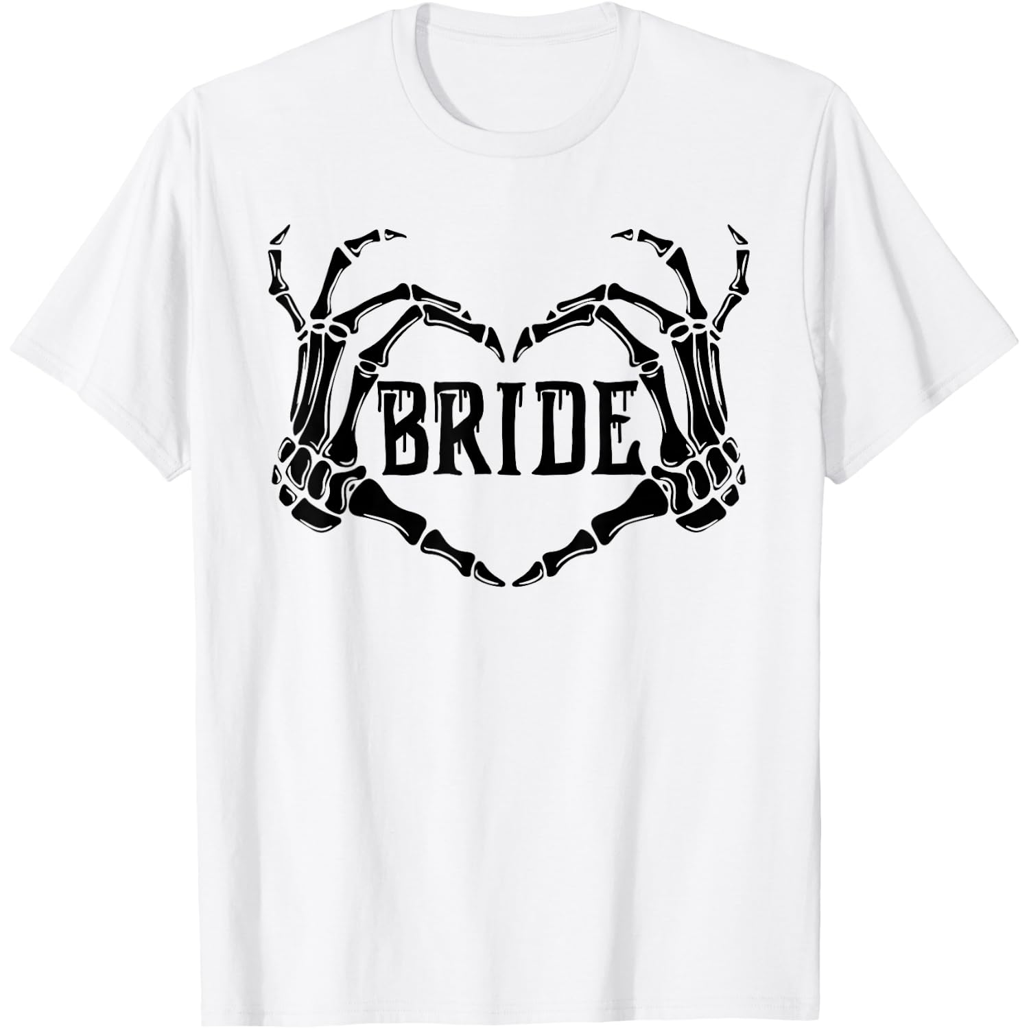 Spooky Bride Skeleton Hands Engagement Wedding Halloween T-Shirt