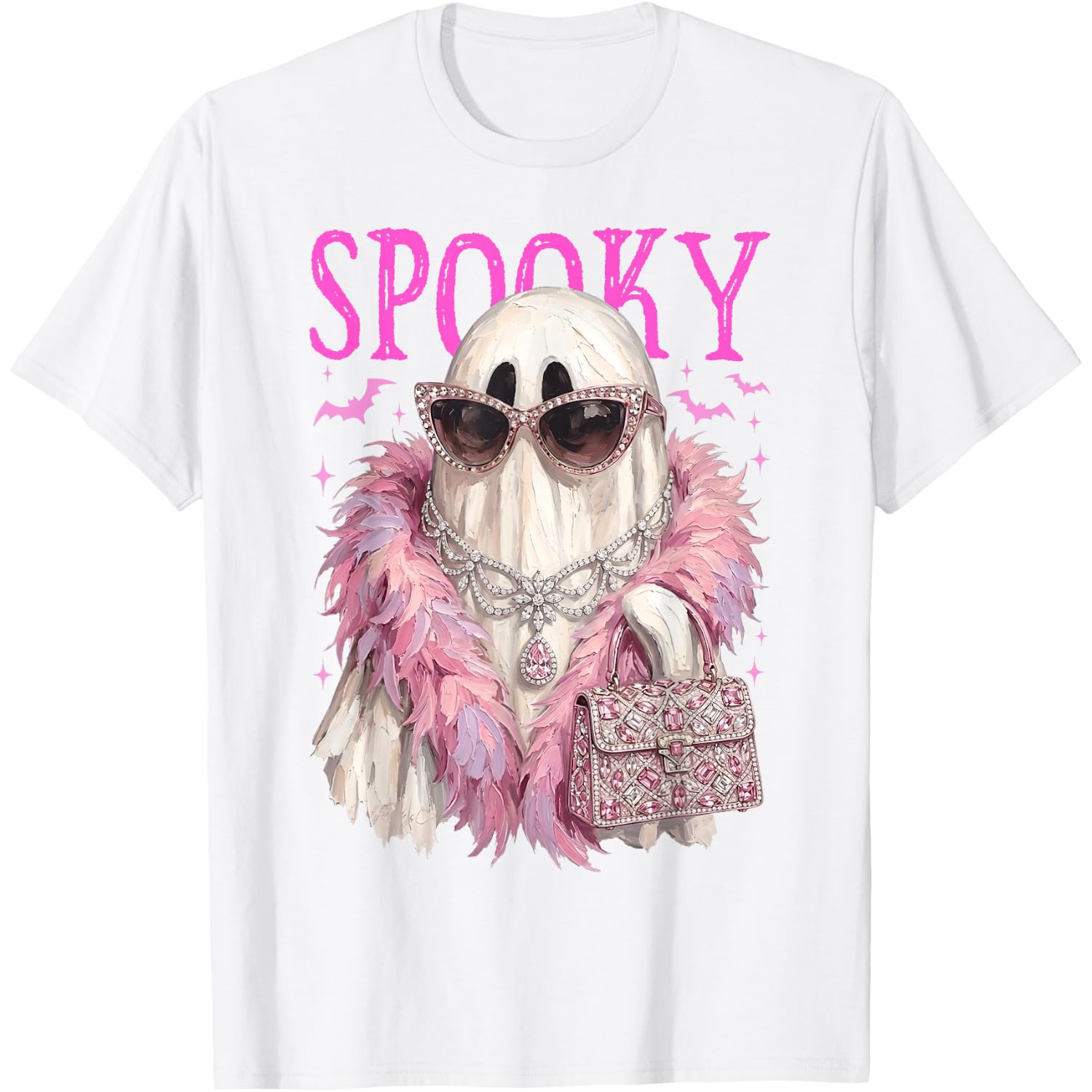 Spooky Cute Glam Ghost Sunglasses Halloween Girly T-Shirt