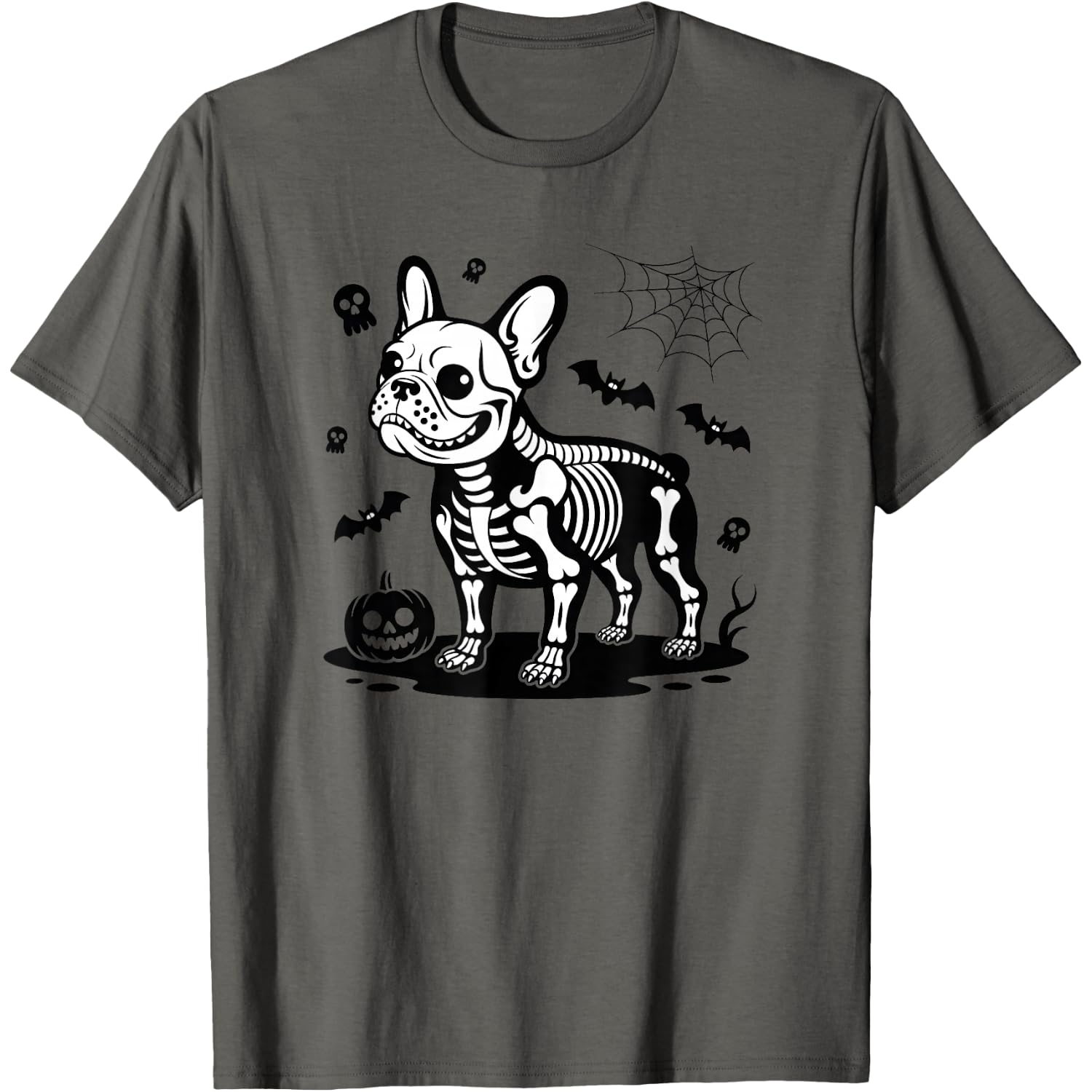 Spooky French Bulldog Skeleton Halloween Dog Bones Frenchie T-Shirt
