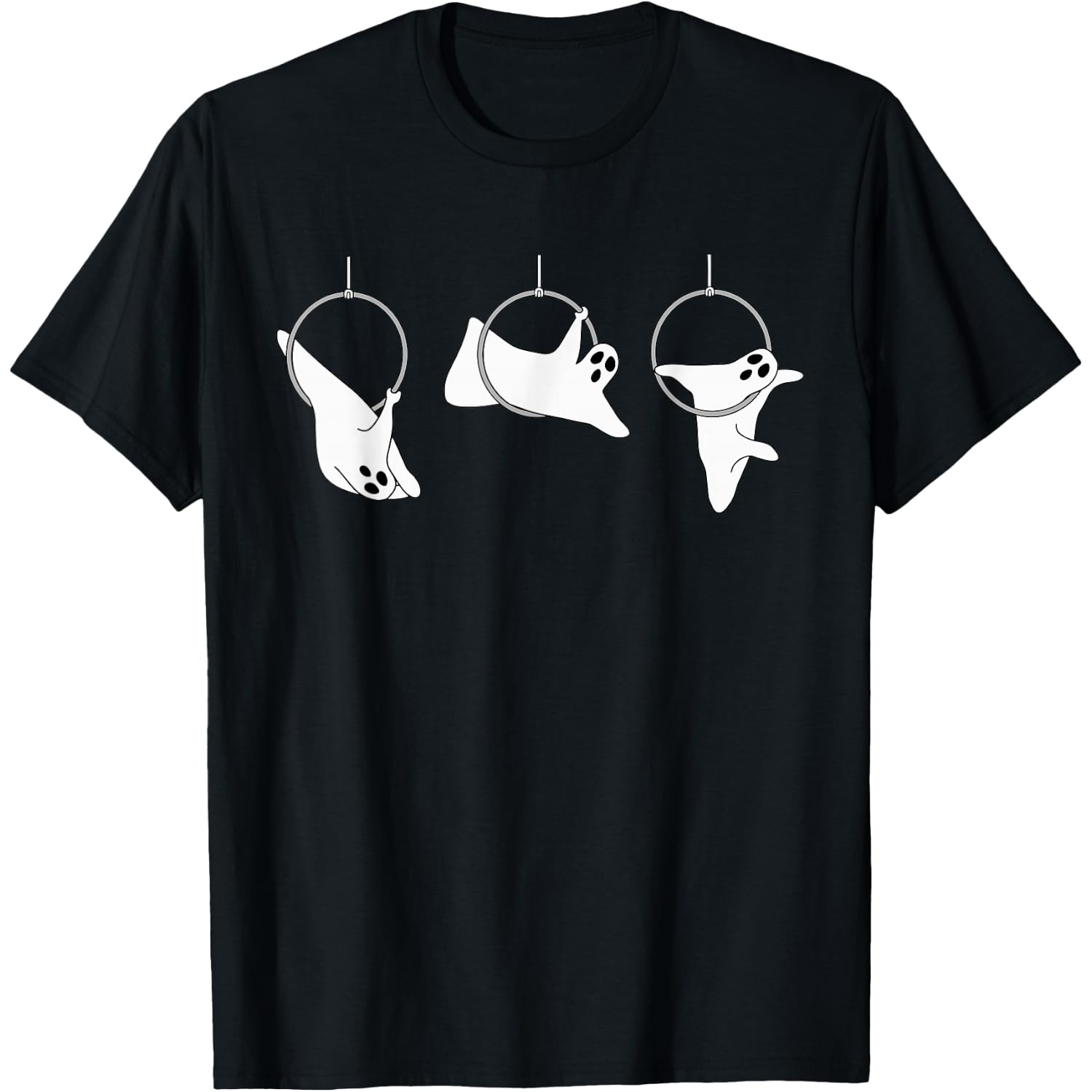 Spooky Ghost Aerial Hoop Halloween Lyra Aerial Dance Lyra T-Shirt
