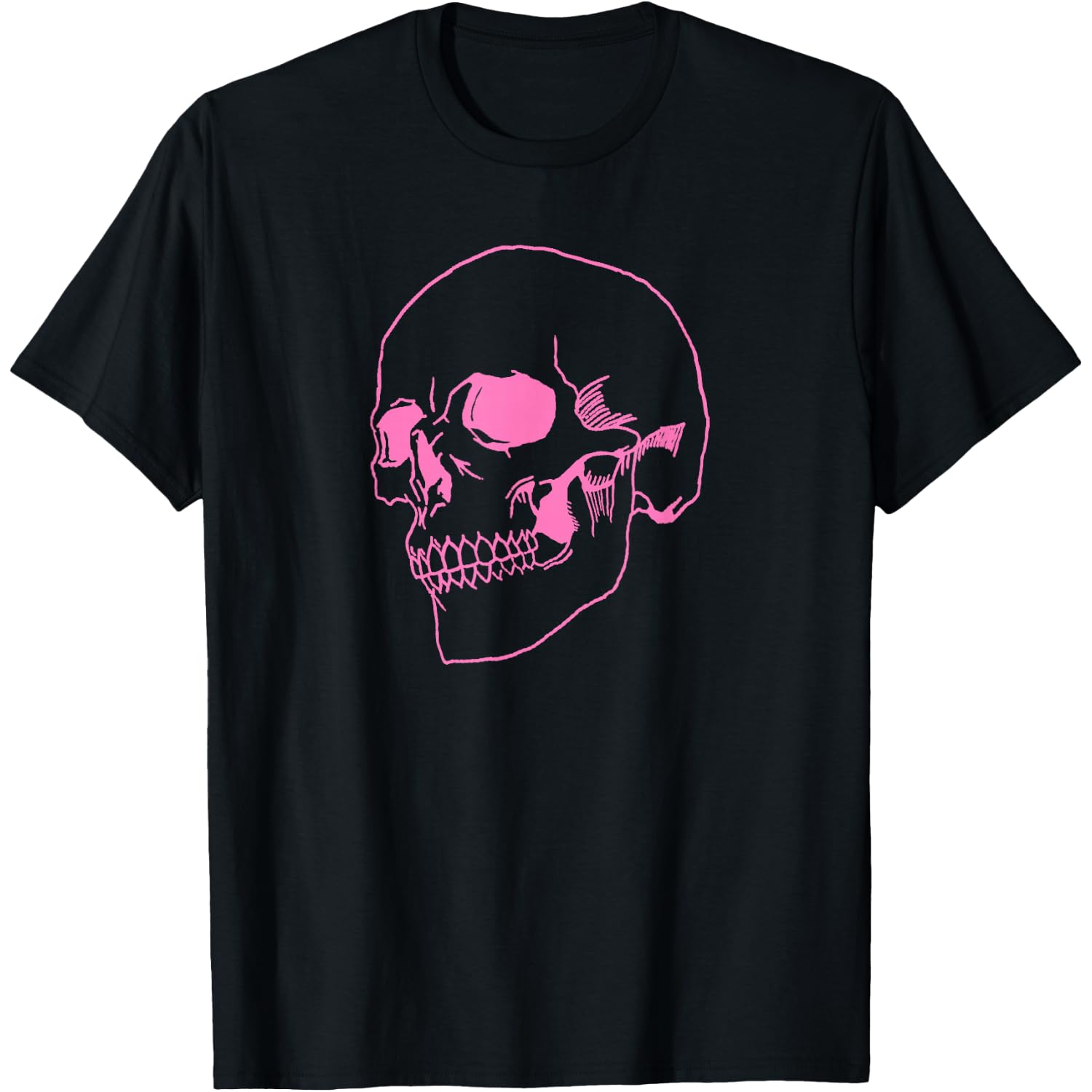 Spooky Halloween Skeleton Pastel Goth Soft Grunge Pink Skull T-Shirt