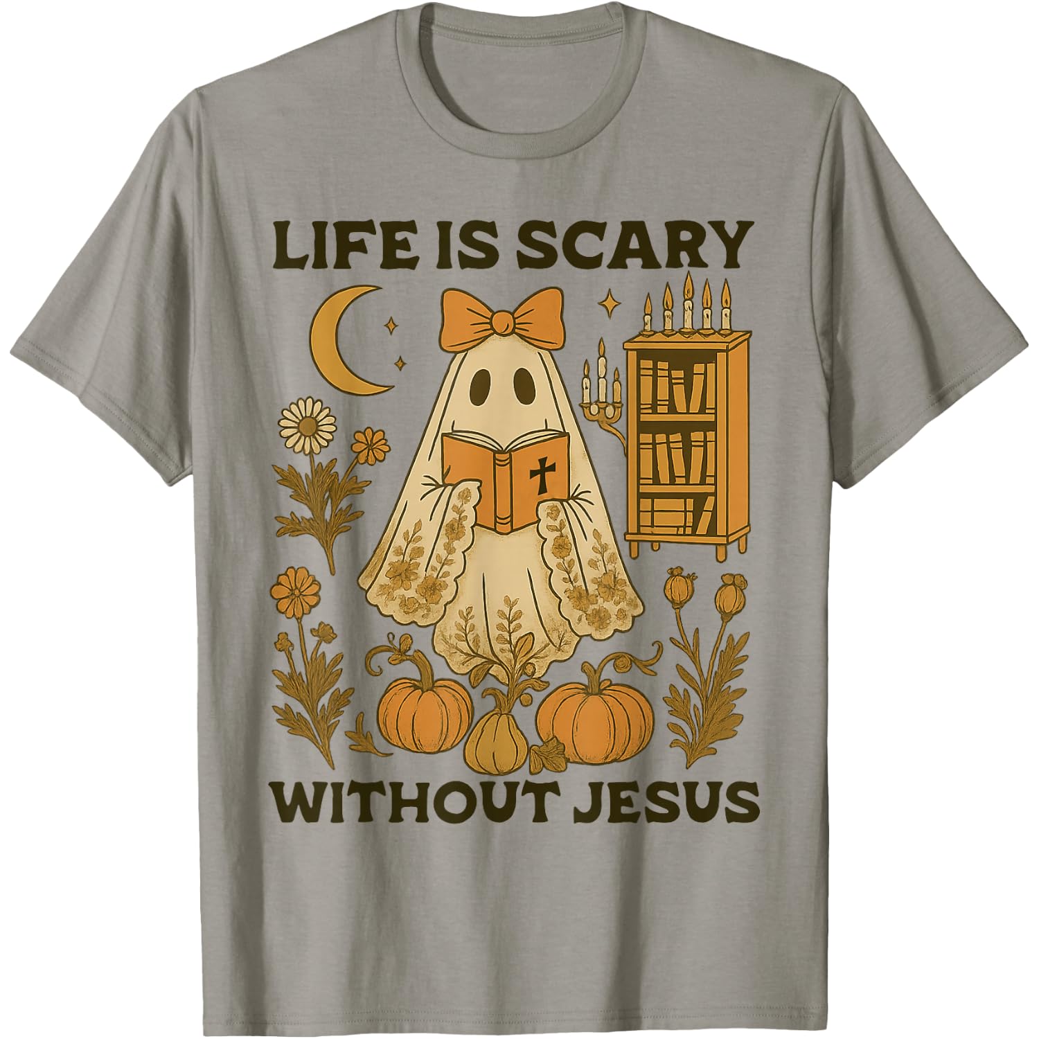 Spooky Life is Scary Without Jesus Christian Halloween T-Shirt