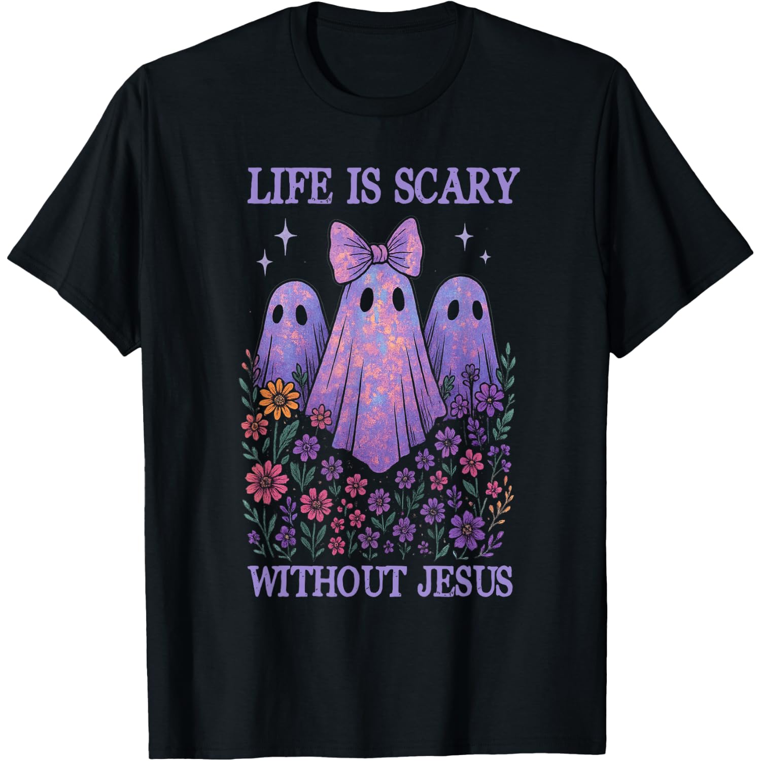 Spooky Life is Scary Without Jesus Christian Halloween T-Shirt