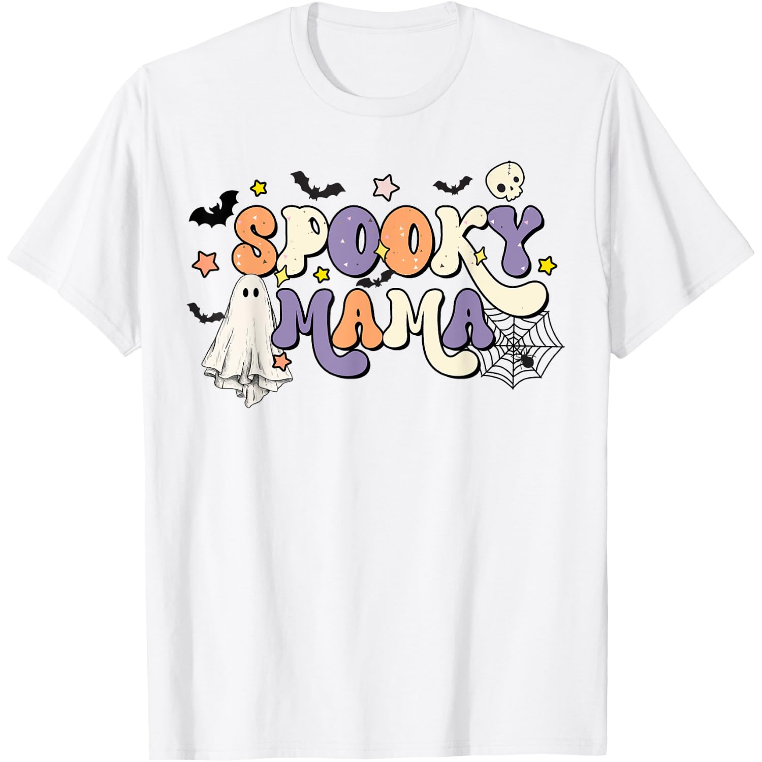 Spooky Mama, Groovy, Cute Matching Mama and Mini Halloween T-Shirt