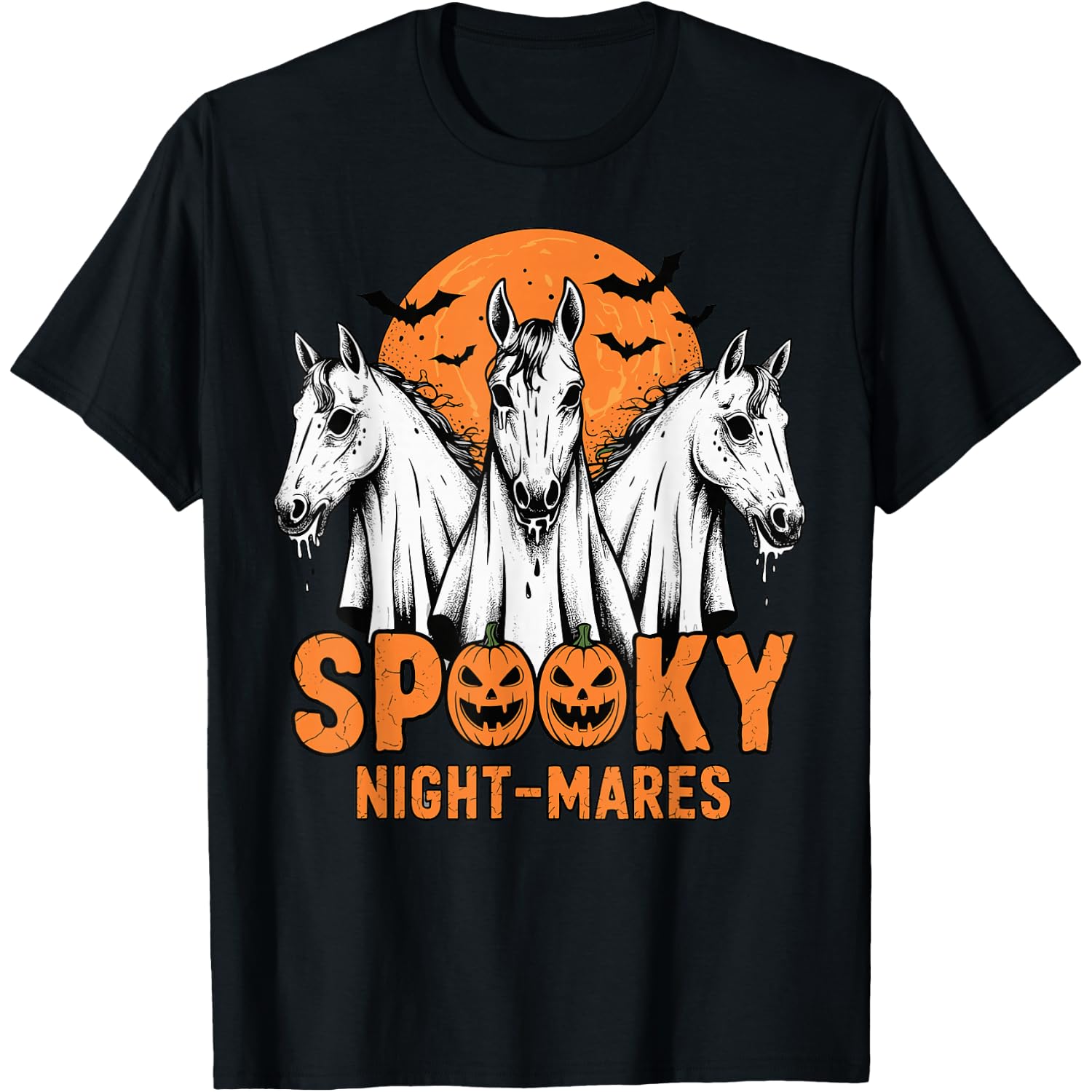 Spooky Night-Mares Cute Western Ghost Horse Halloween T-Shirt