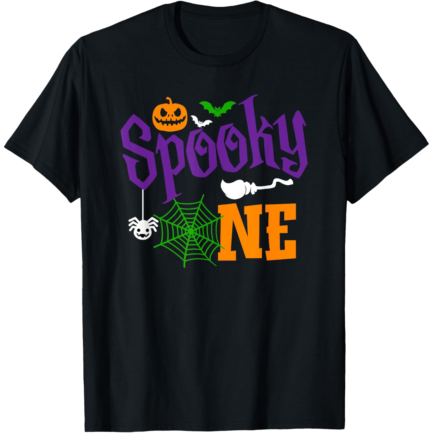 Spooky One Boy Halloween 1st Birthday Matching Family T-Shirt
