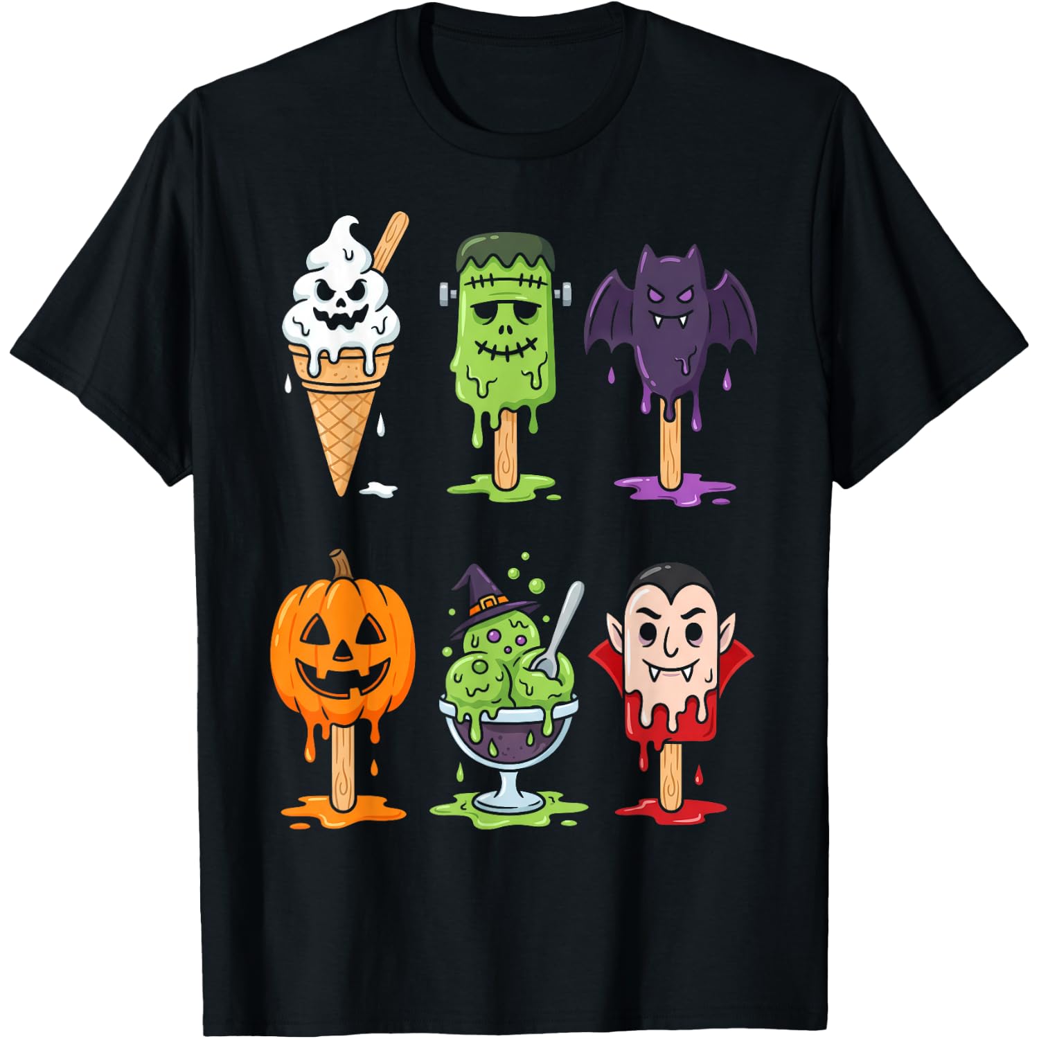 Spooky Popsicle Ice Cream Summer Party Halloween Summerween T-Shirt
