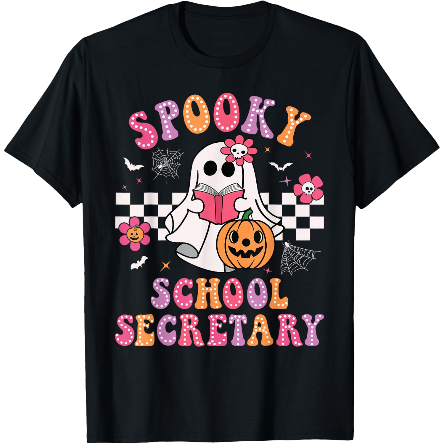 Spooky School Secretary Halloween Front Office Team Women T-Shirt