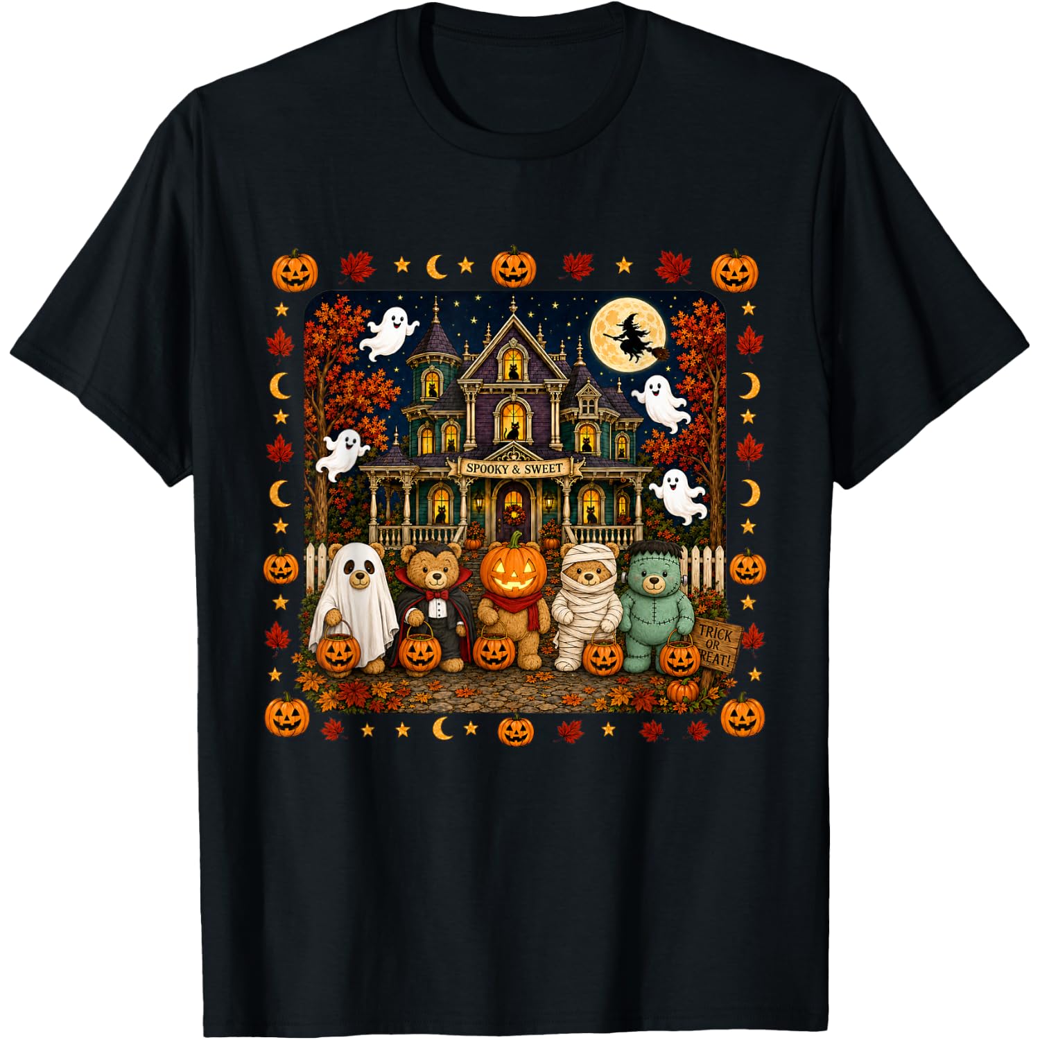 Spooky Sweet Teddy Bear Halloween Costume Graphic T-Shirt
