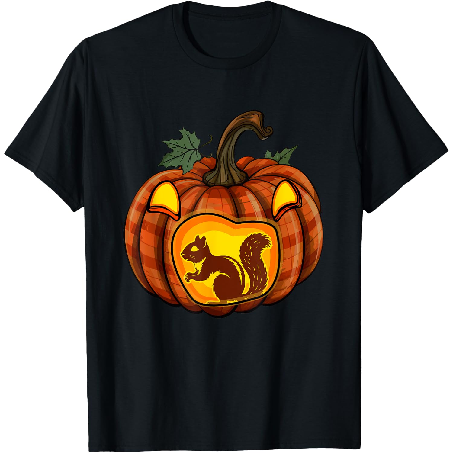 Squirrel Inside Carved Pumpkin Halloween Lover Kids Family T-Shirt