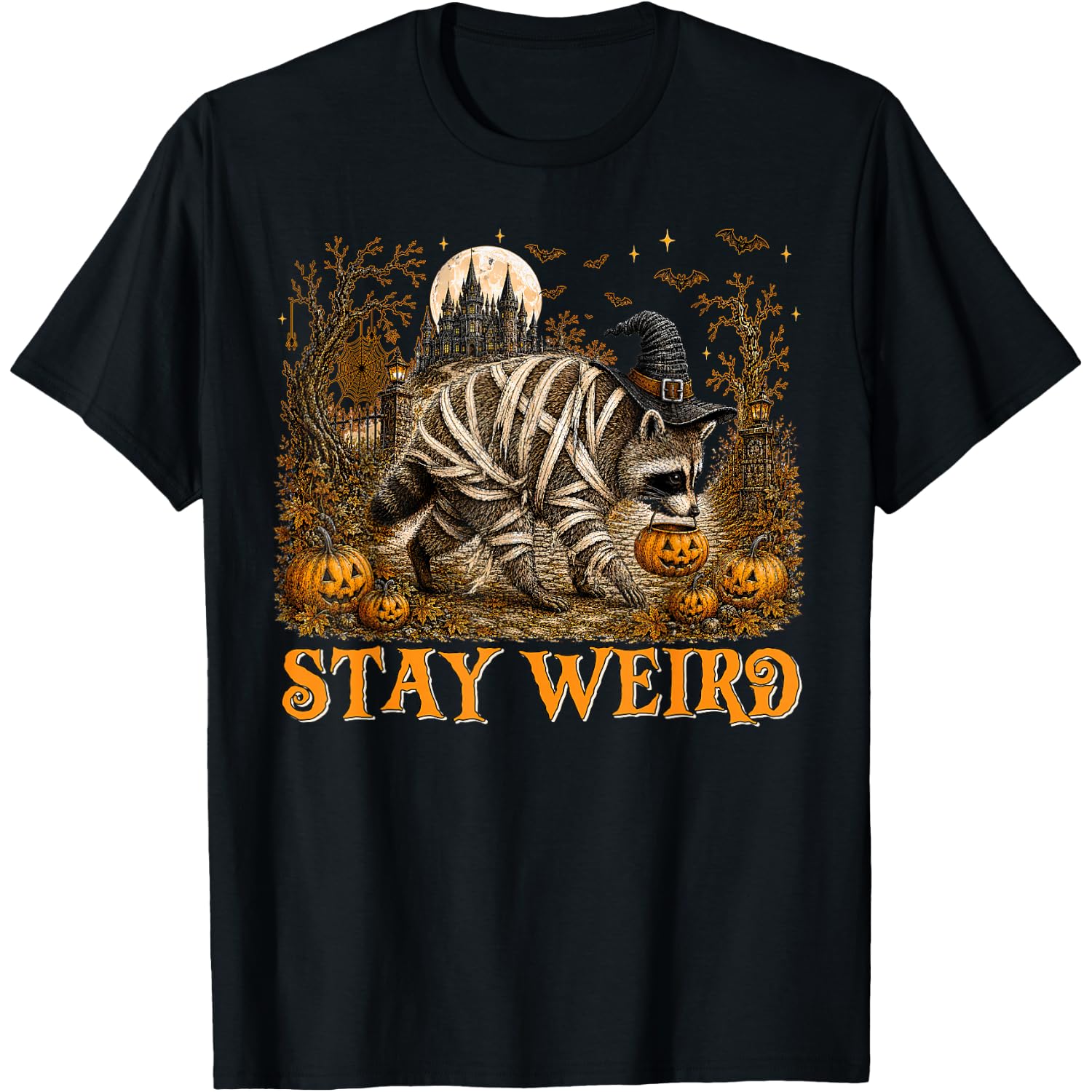 Stay Weird Jimothy Raccoon Viral Meme Trash Panda Halloween T-Shirt