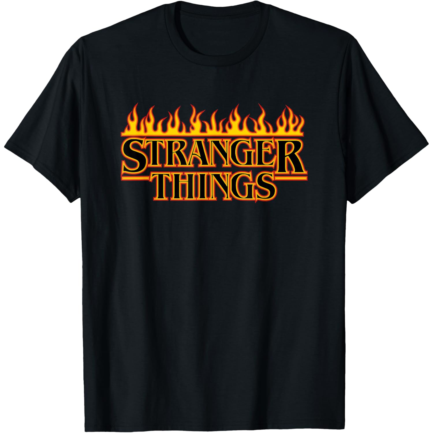 Stranger Things Logo with Fire Flames Retro T-Shirt