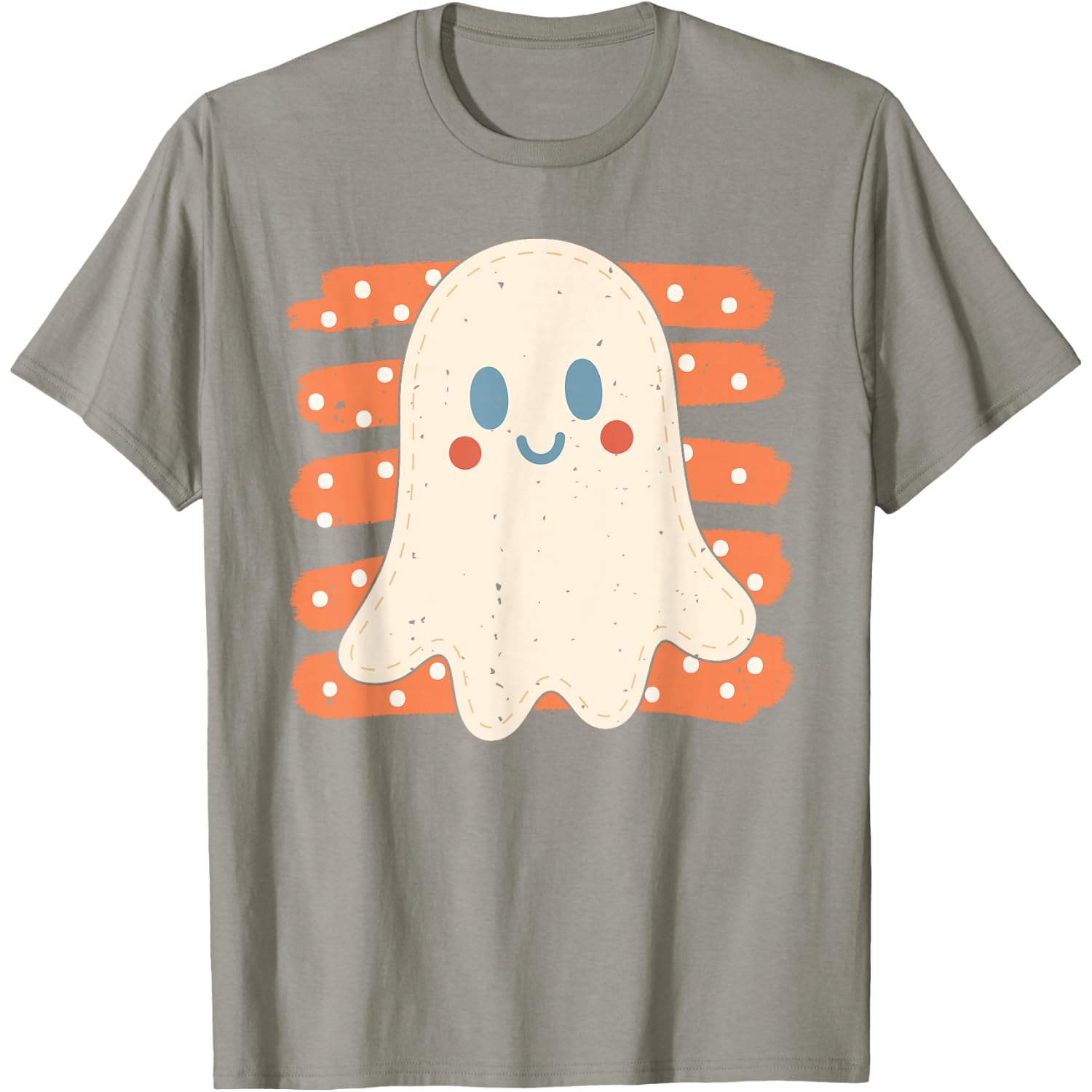 Striped Ghost Girly Boo Halloween Costume Women Kids Girls T-Shirt